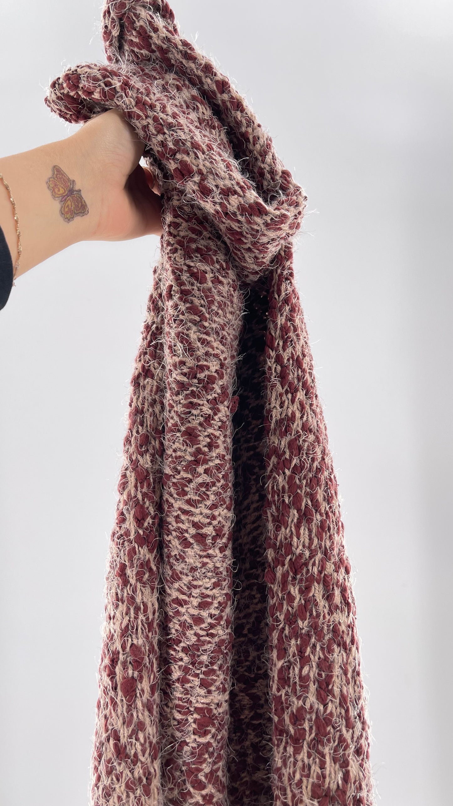Free People Brick/Blush Knit Scarf