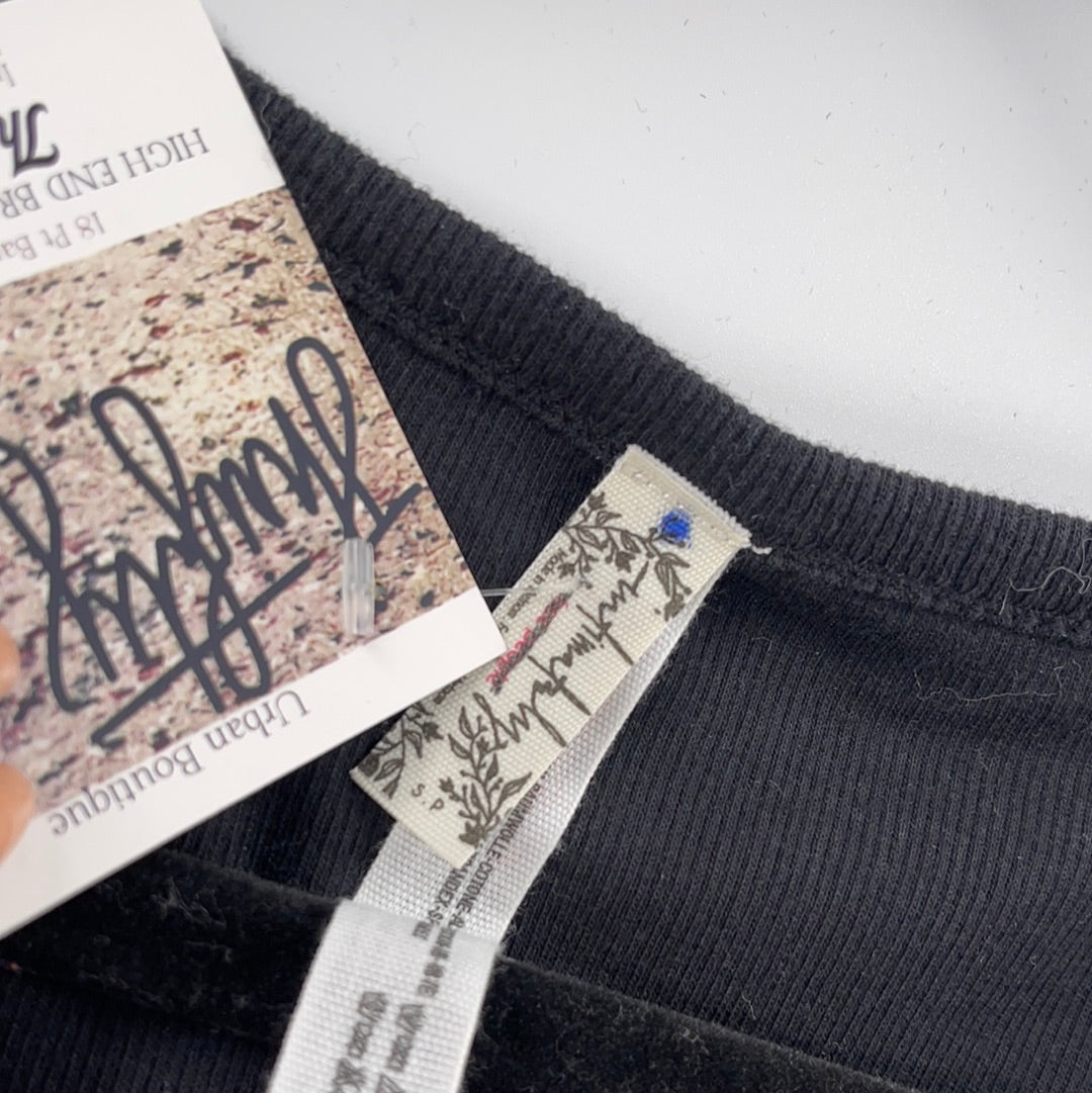 Intimately Free People Black Batwing Sleeve Bodysuit (S)