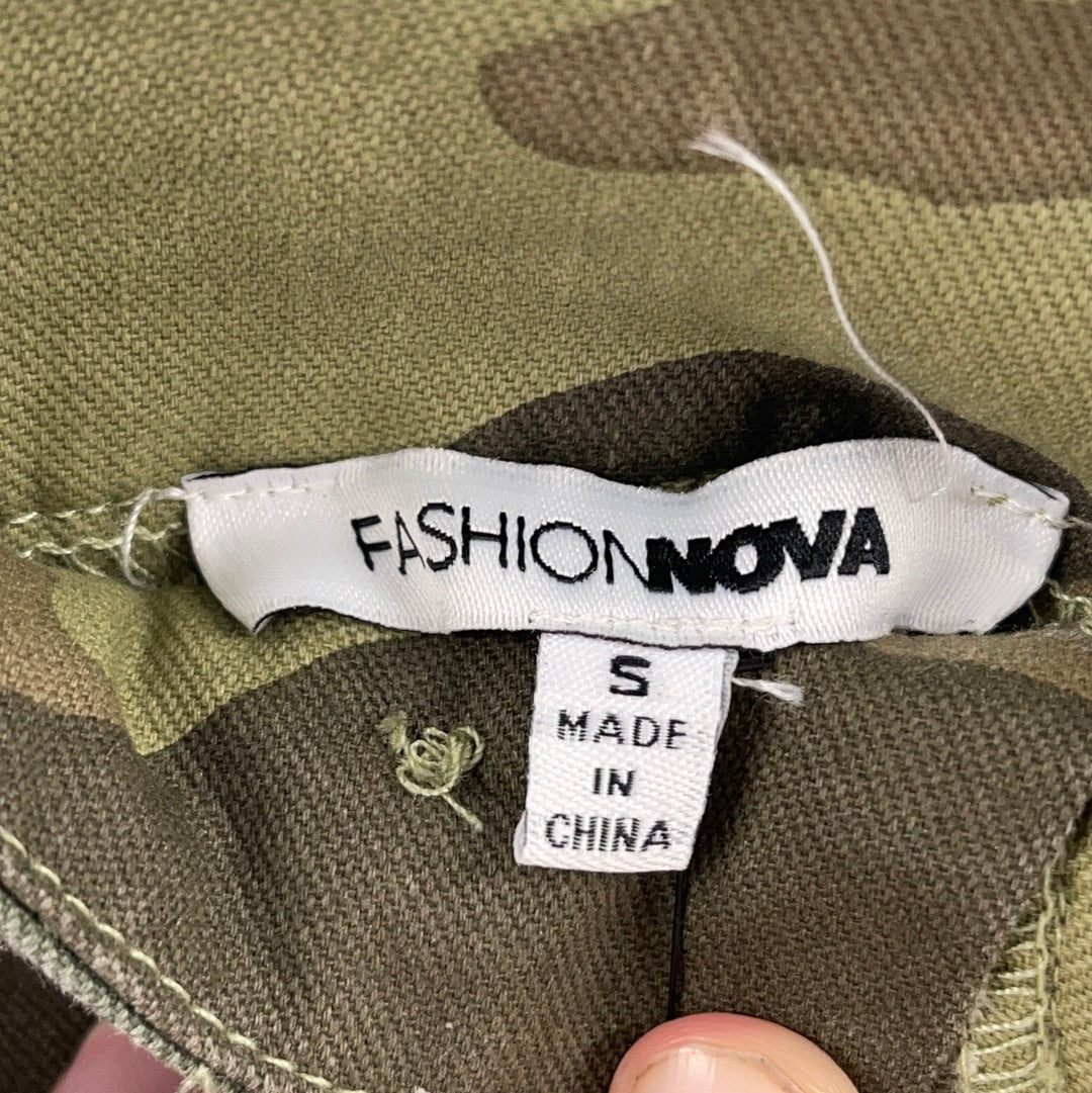 Fashion Nova Lace Up the Camo Cargo Pants Olive