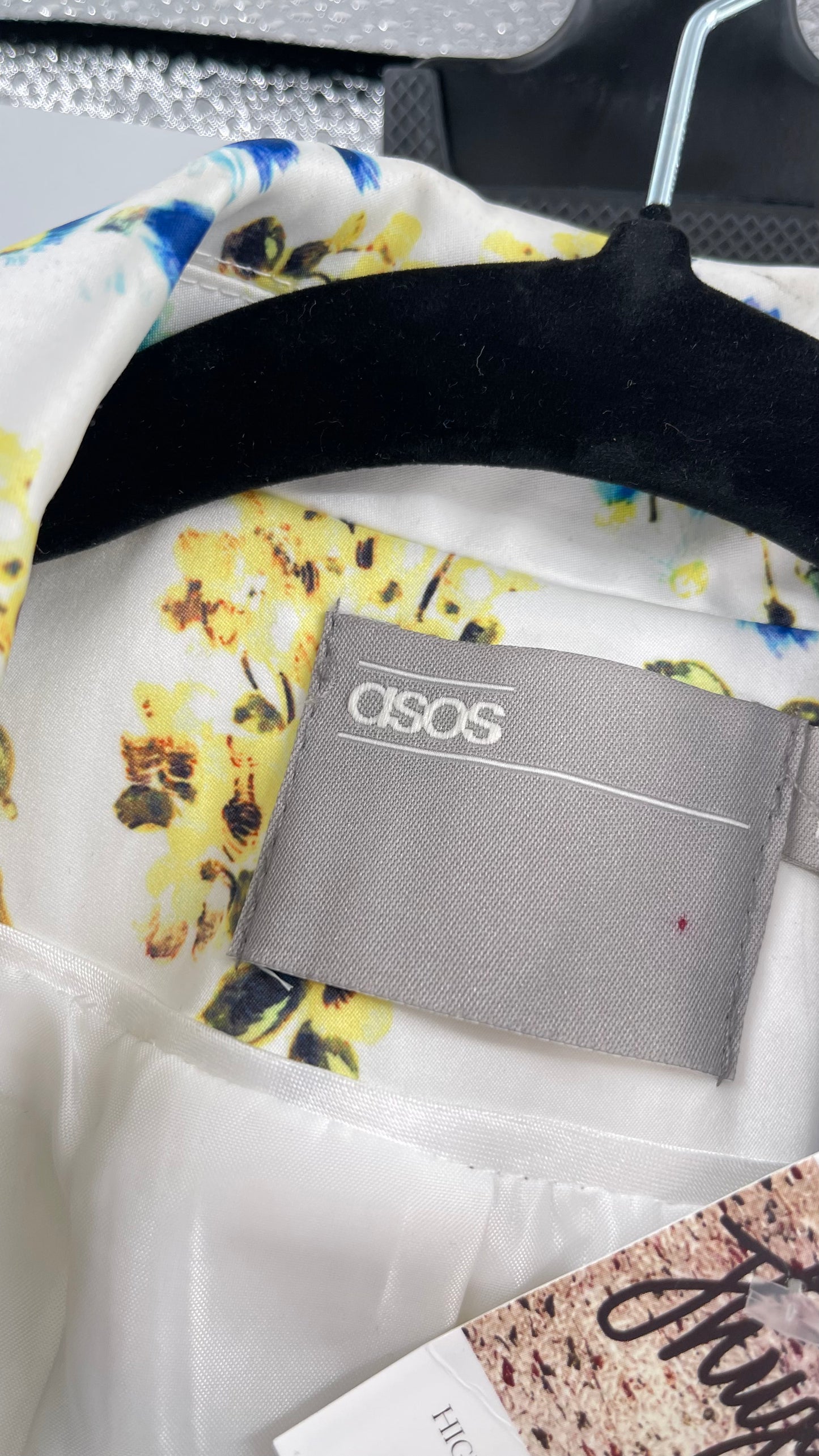 ASOS White Floral Blazer and Trouser Set (Size 4 blazer, Size 6 trouser)