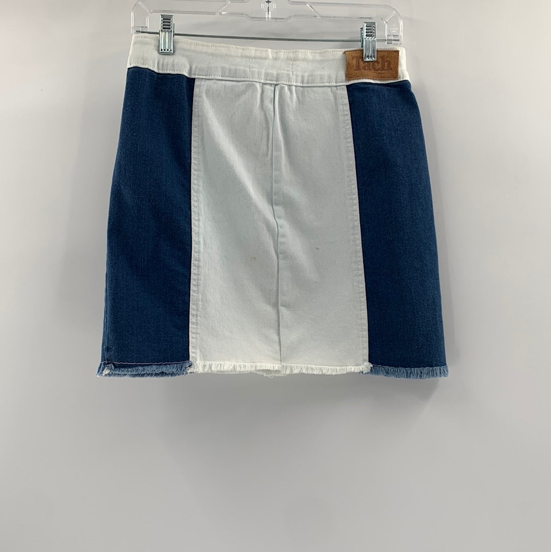 Tach Free People Duo Tone Denim Mini Skirt (Sz L)