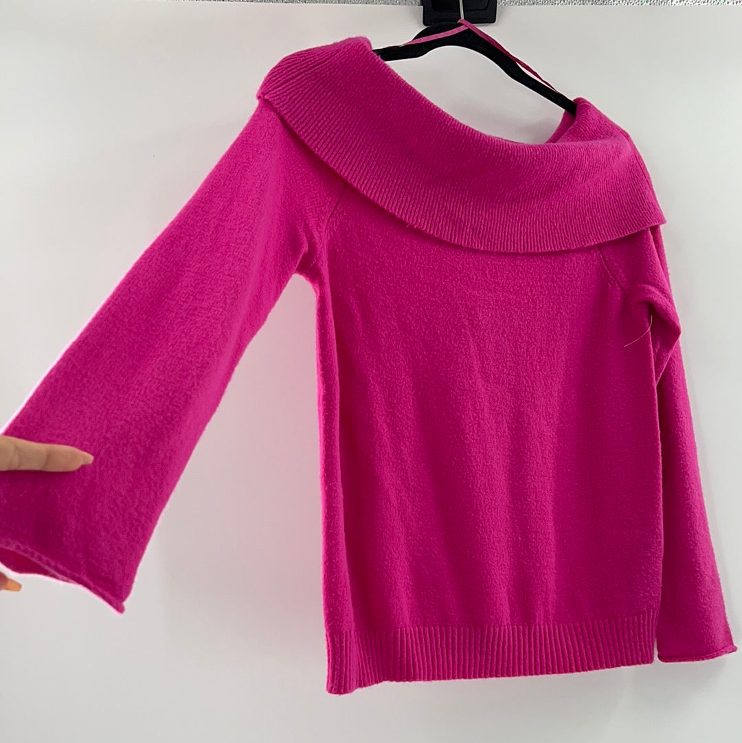 Anthropologie Hot Pink Turtle Neck Sweater (Size Small)