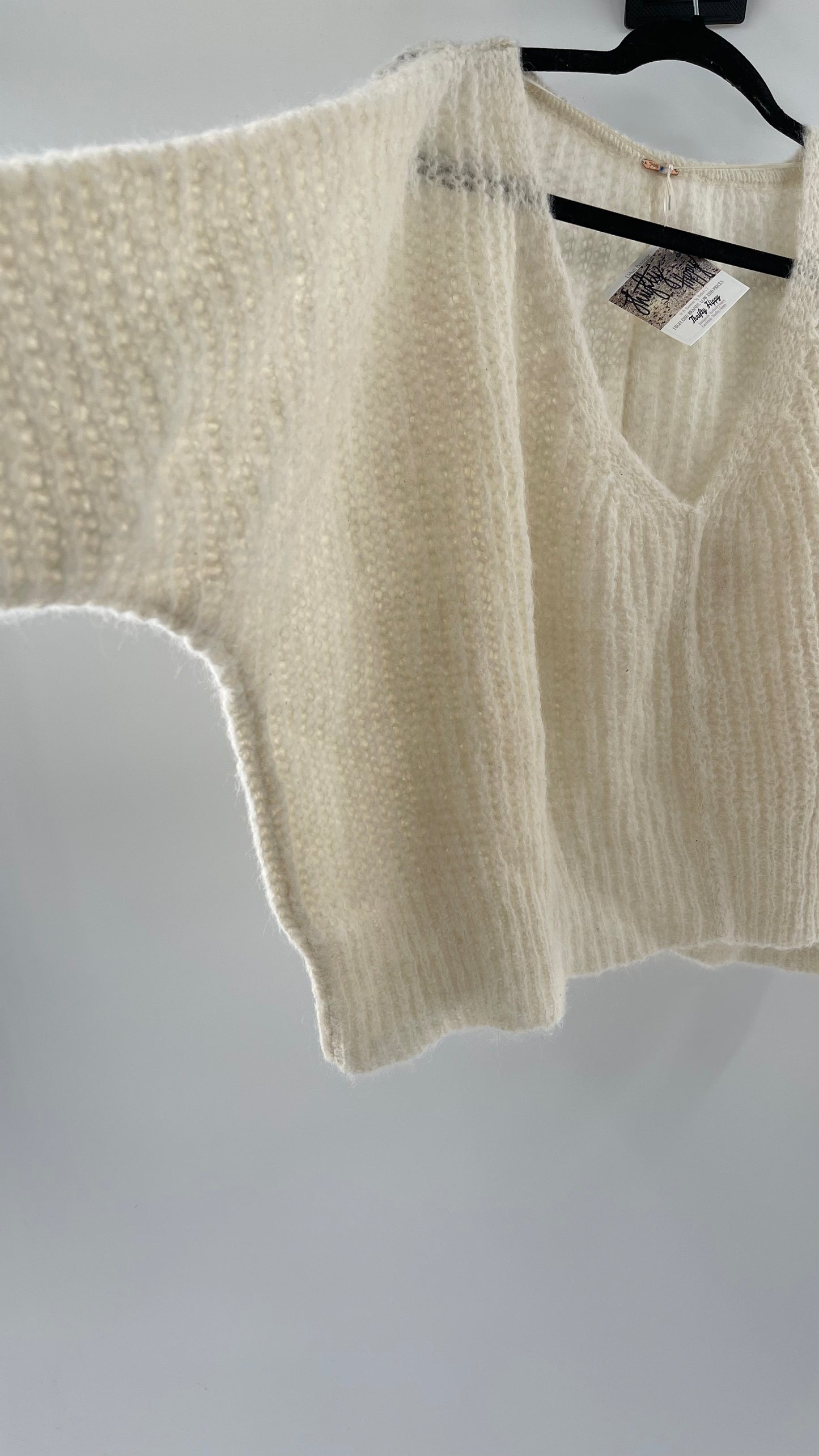 Free People White 89% Alpaca Sweater (XS)