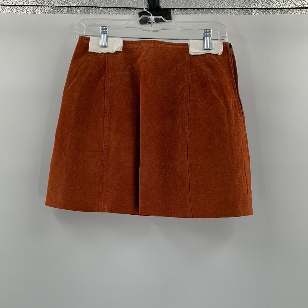 Urban Outfitters Burnt Orange Suede Skirt (Sz 29)