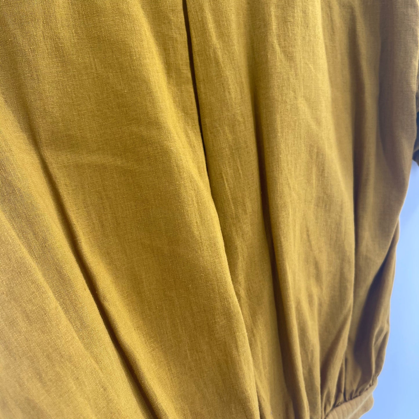 Intimately Free People Short Sleeve Mustard Yellow Bodysuit With Pockets and Wooden Buttons (Size XS)