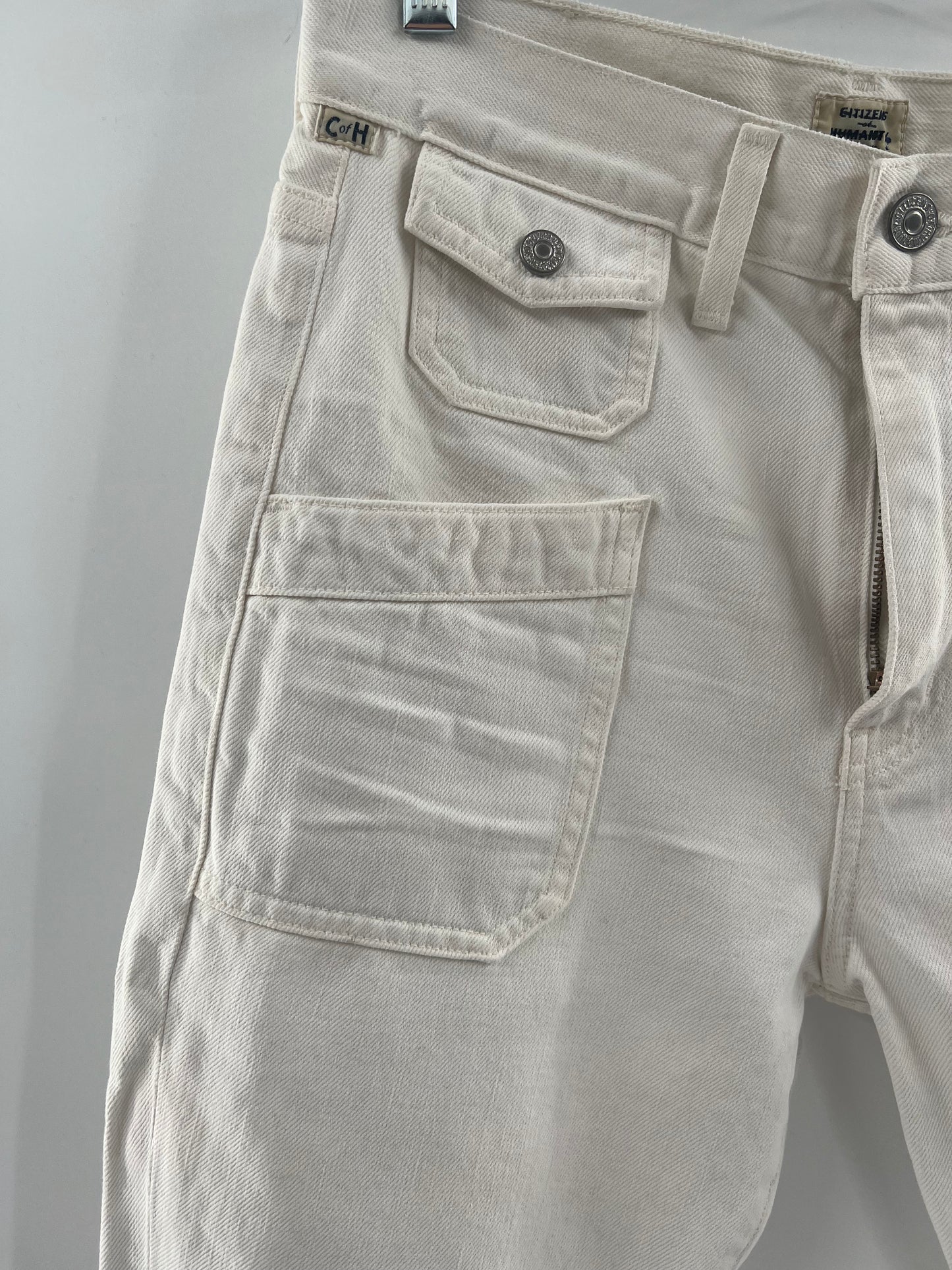 Citizens of Humanity White Zip Up Multi Pocket Jeans (size 26)