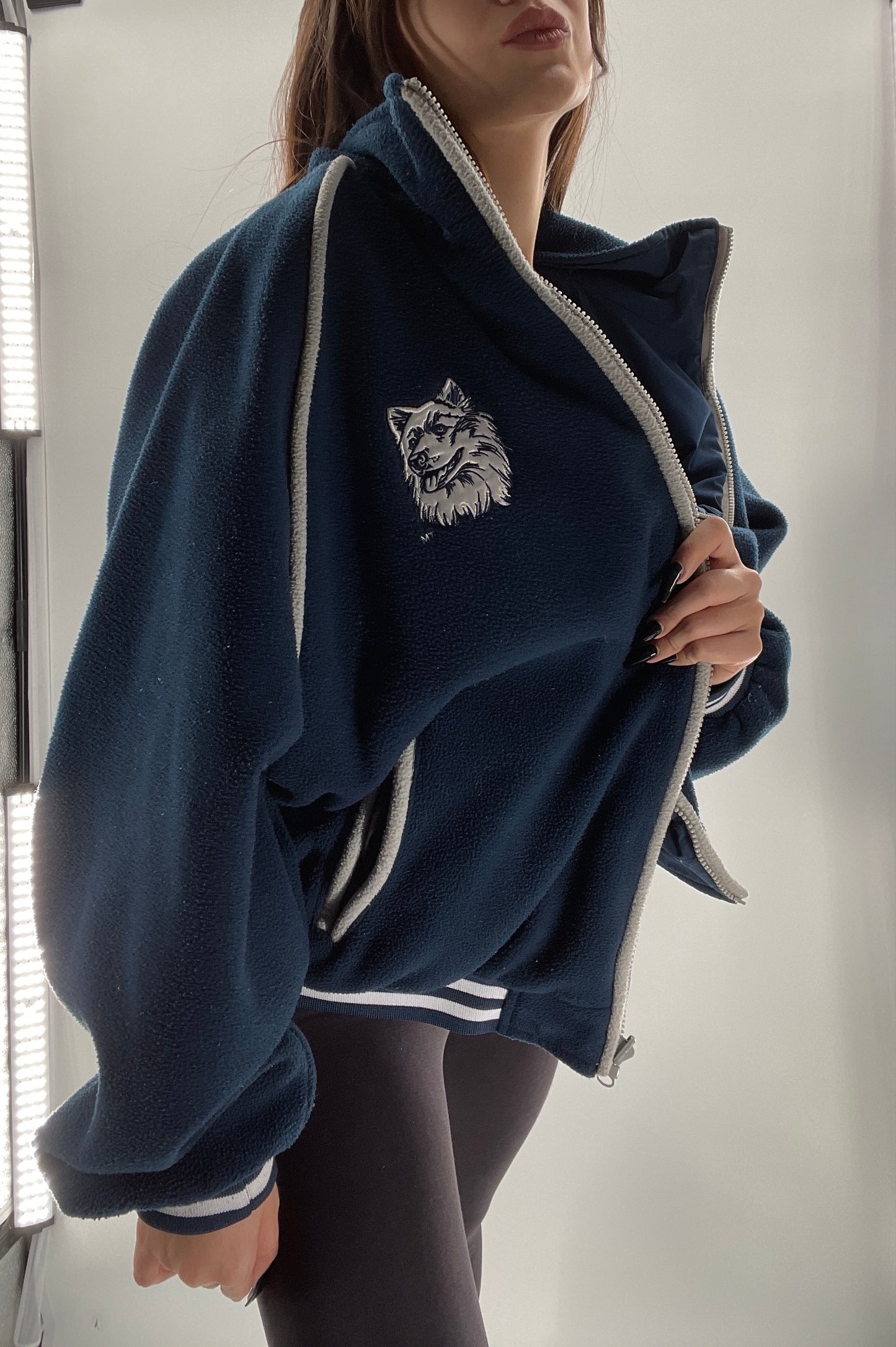 Vintage UCONN Huskies Reversible Windbreaker (Size Unlisted)