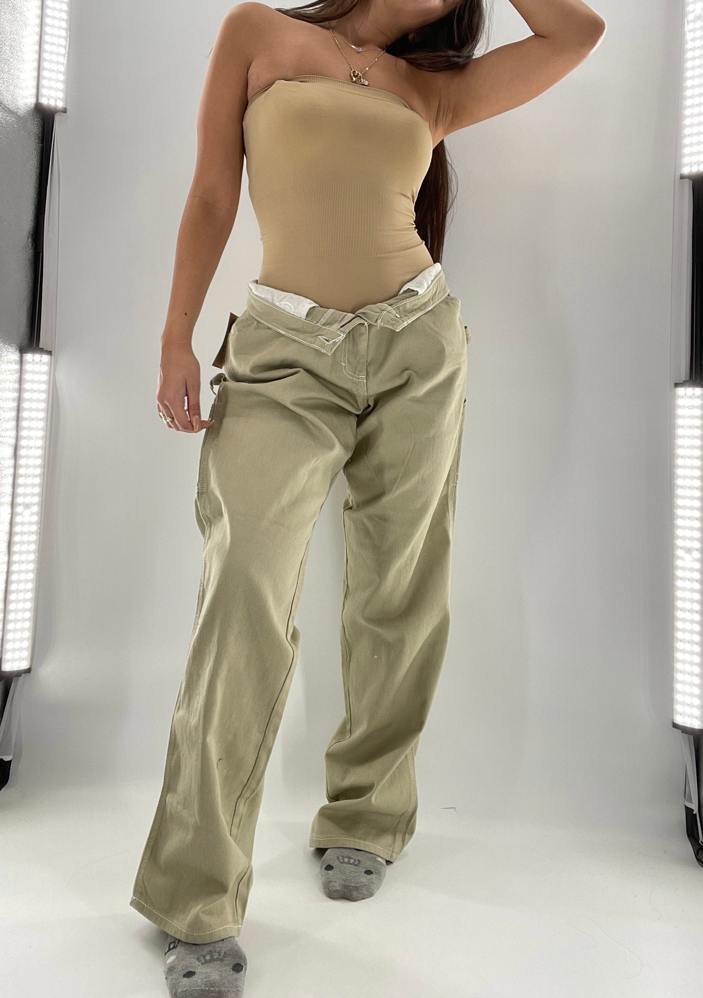DICKIES Tan High Rise Relaxed Carpenter Pants (13/31)