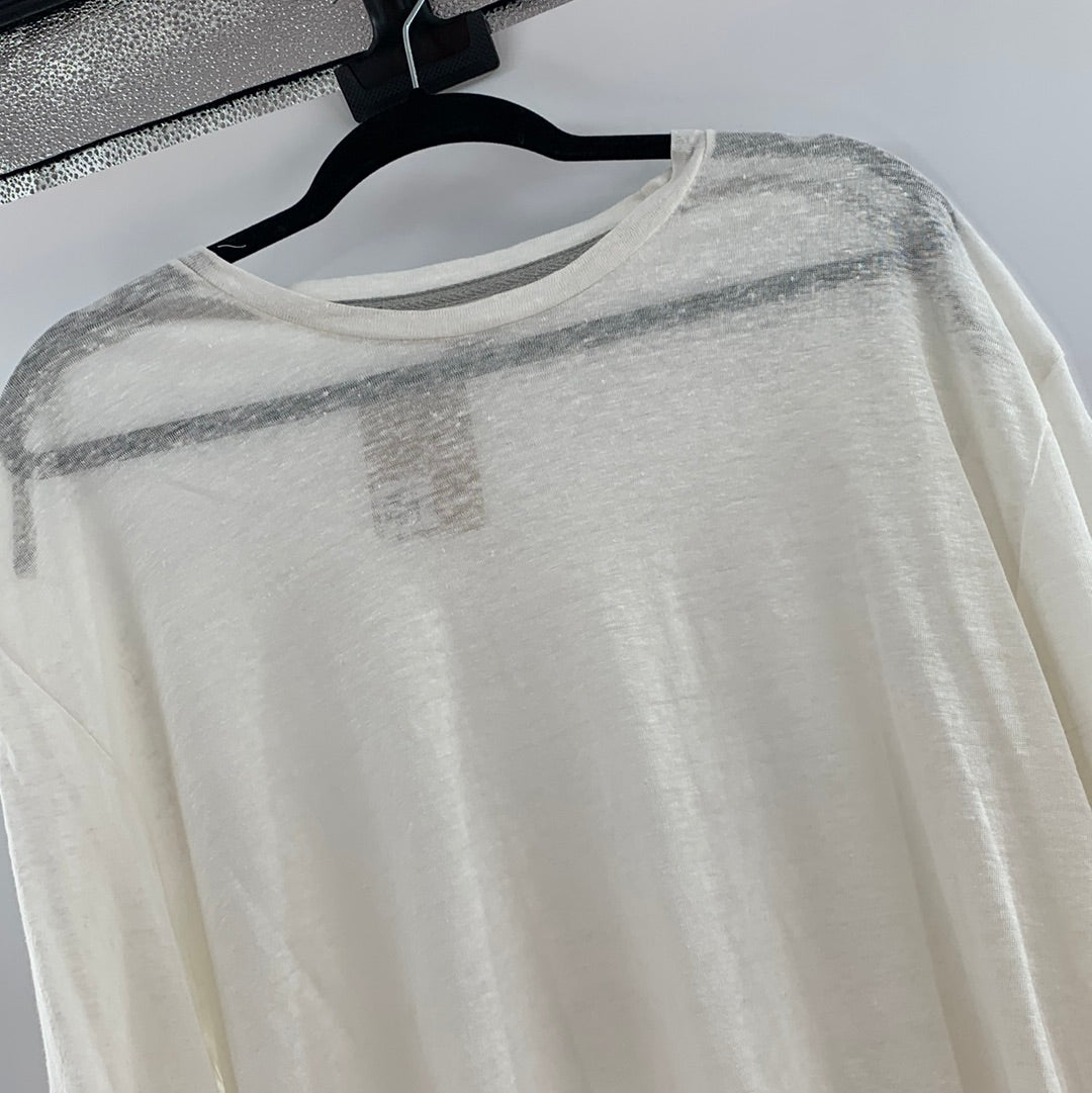 Your Neighbors 100% linen beige long sleeve (M)