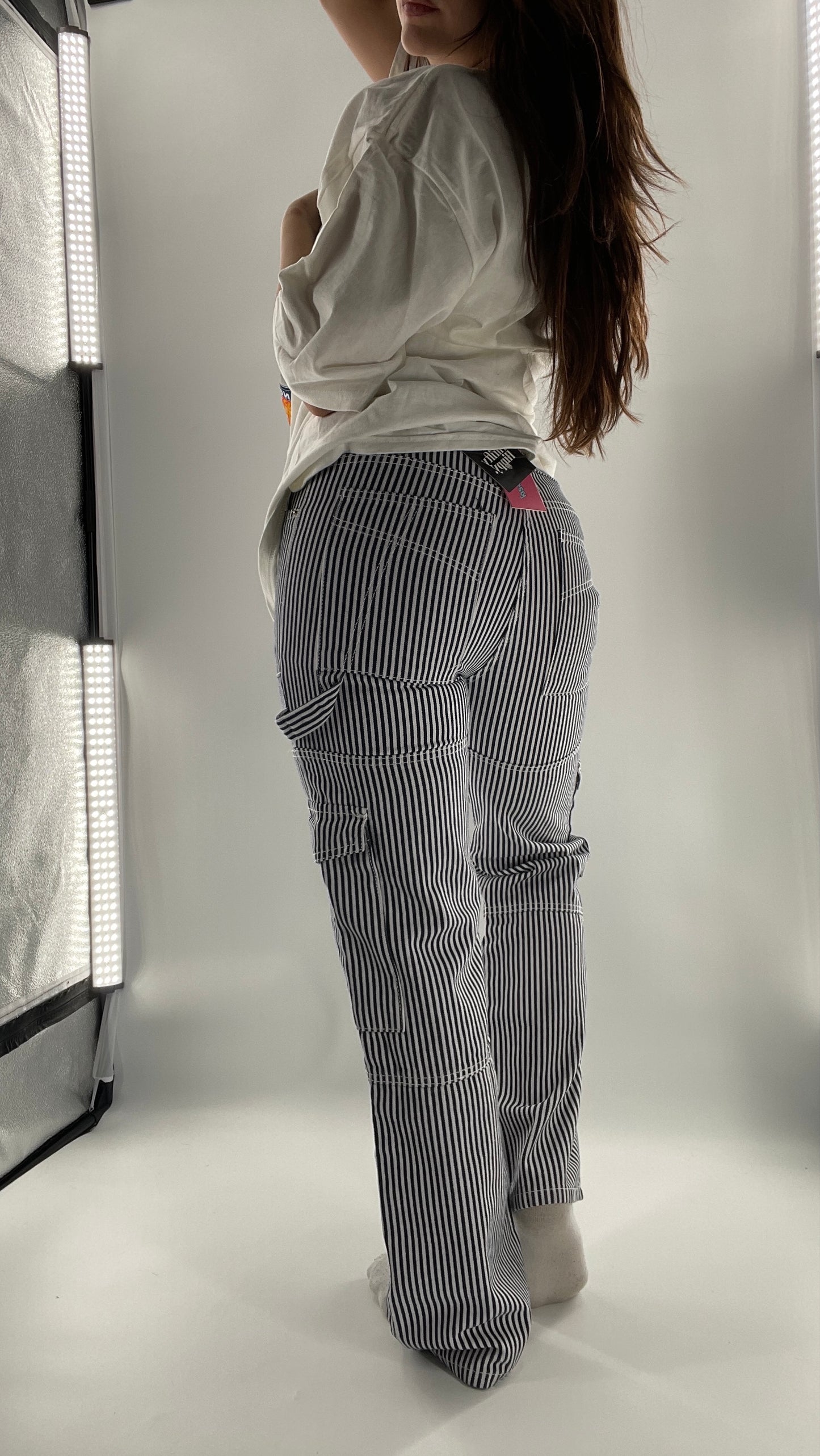 Edikted Stripe Out Cargos with Tags Attached (XS)