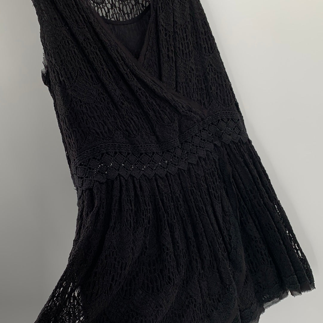 Free People Black Lace Midi (L)