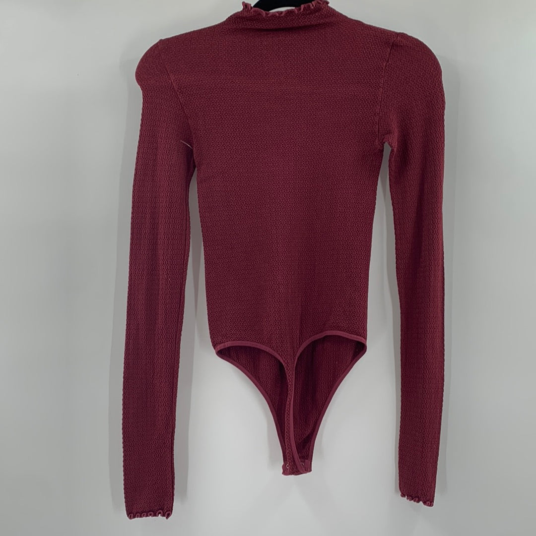 Free People Burgundy Bodysuit