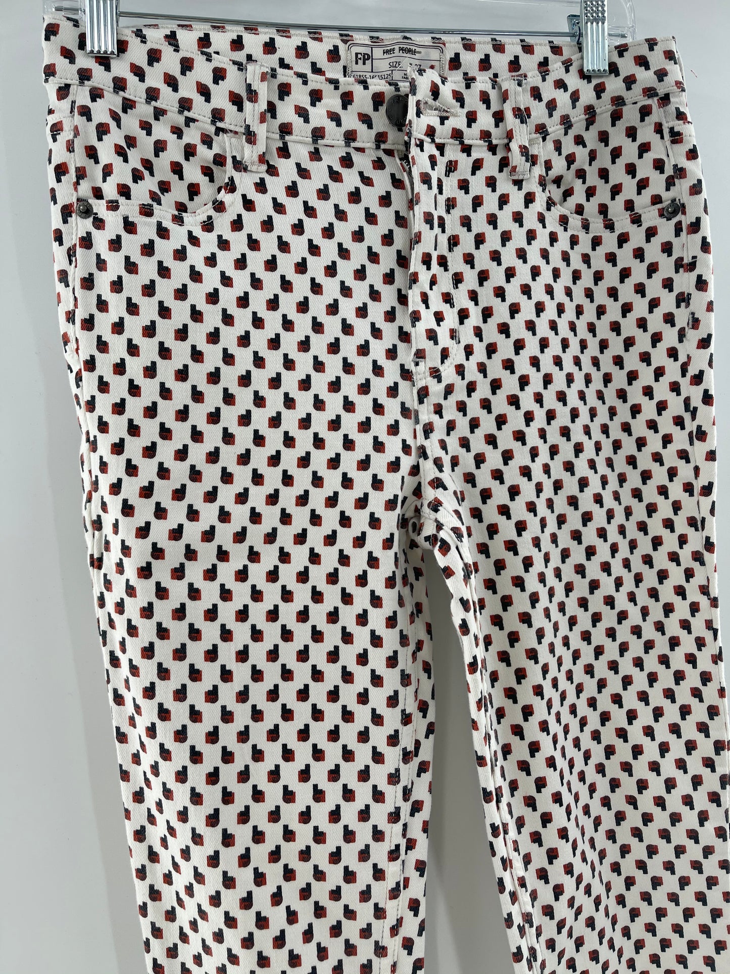 Free People Patterned Graphic Pants (Size W 27)