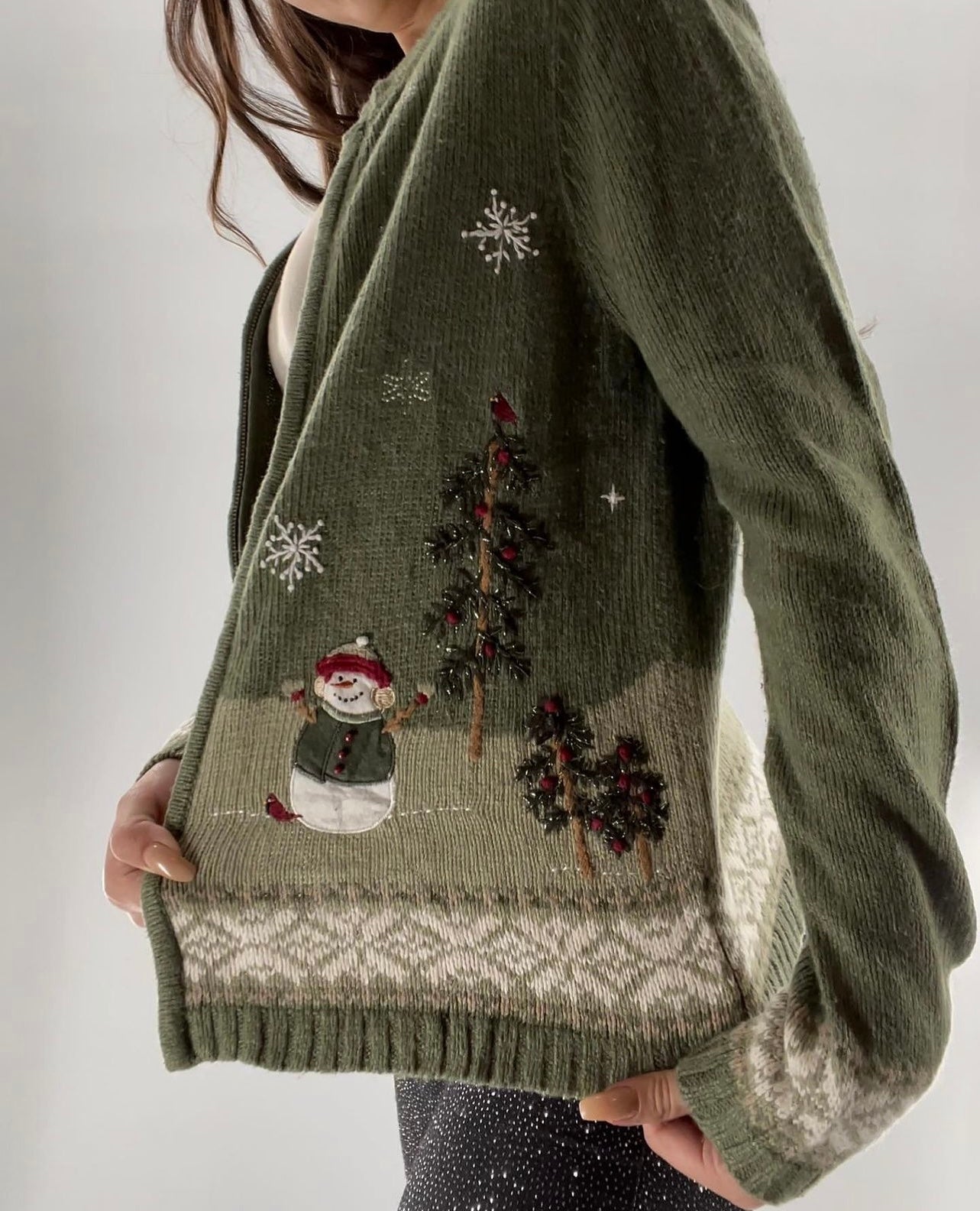 Urban Outfitters Sage Green Christmas/Holiday Sweater (S)