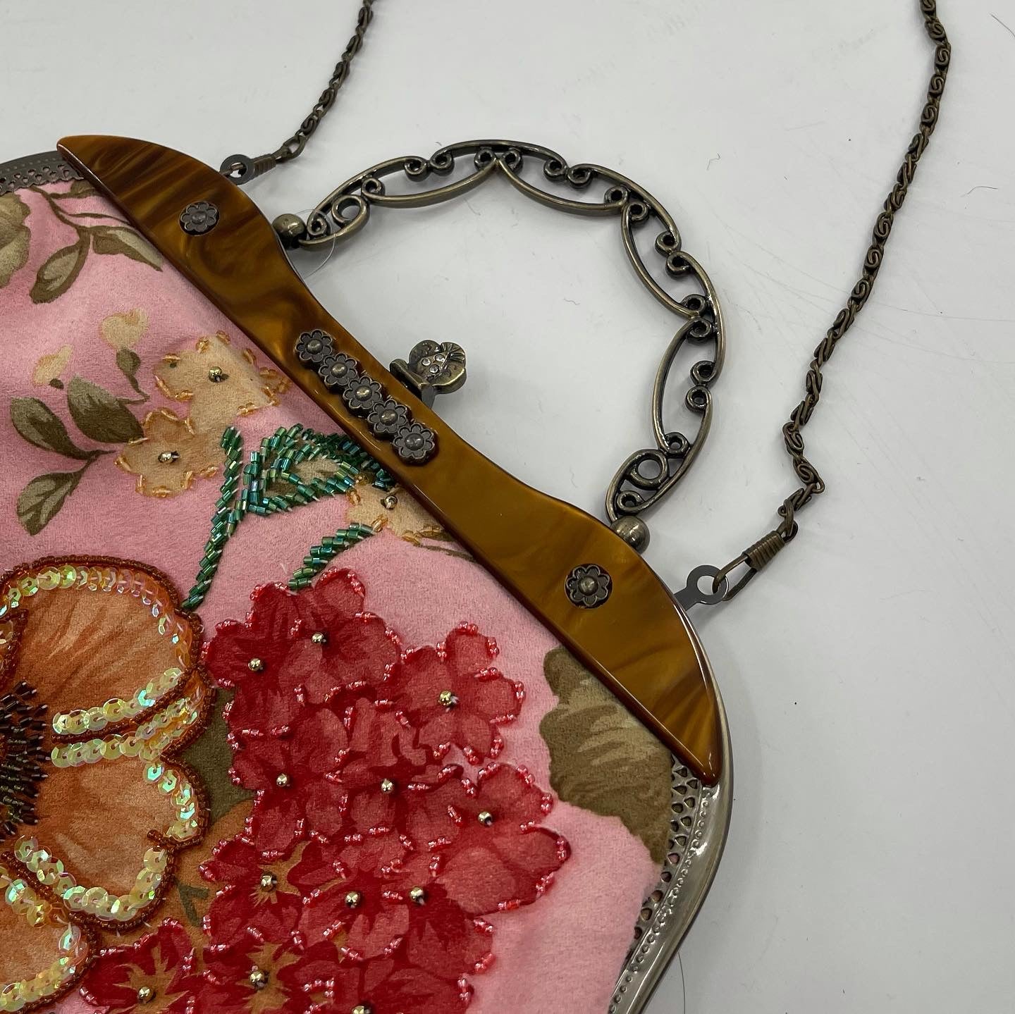 Vintage Pink Floral Purse