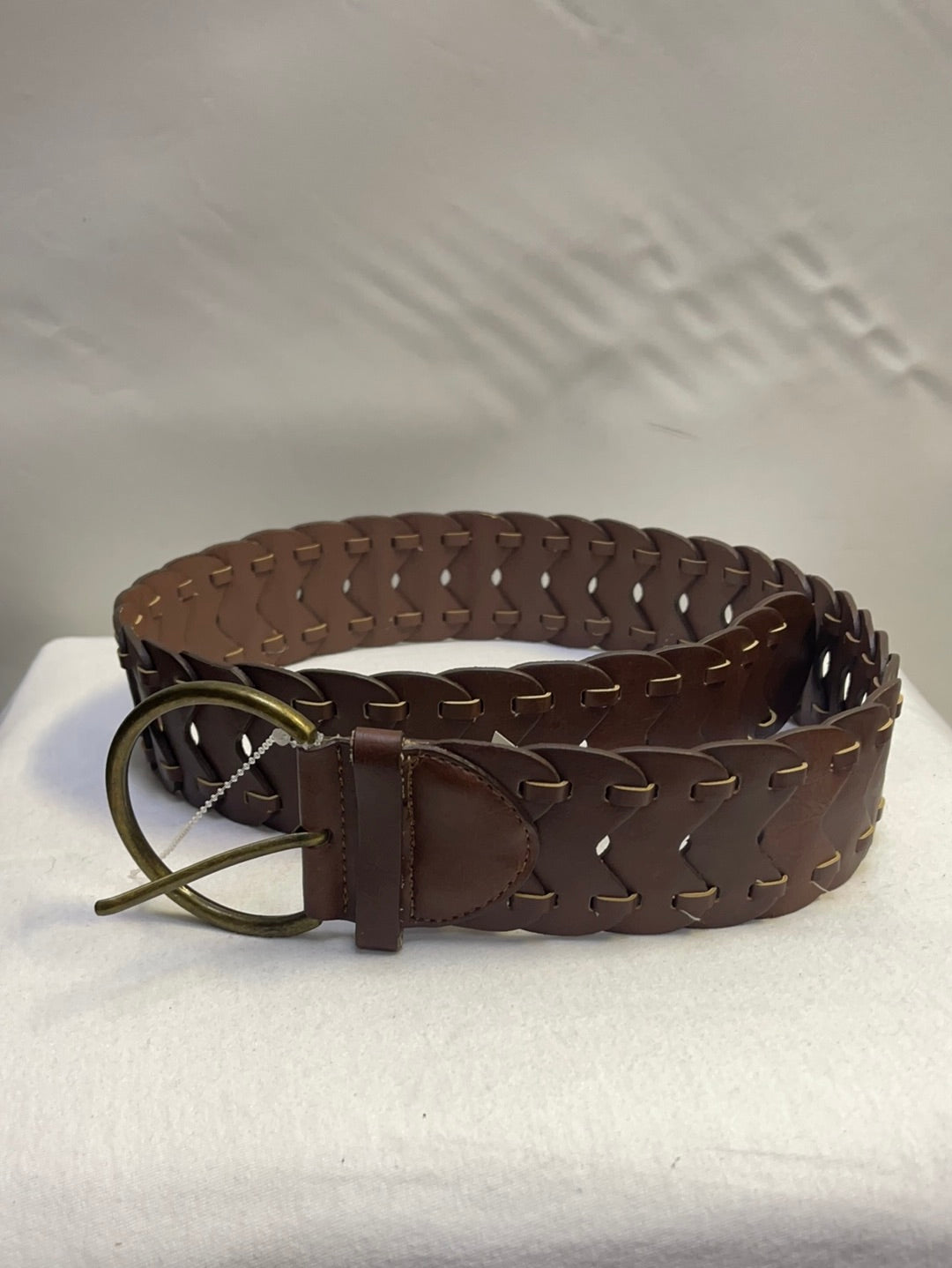 Brown Overlapping Gold Hoop Belt
