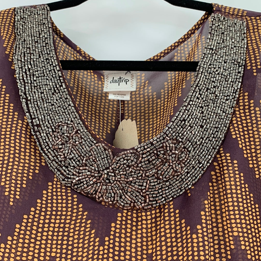 DayTrip Embellished Chevron Blouse (M)