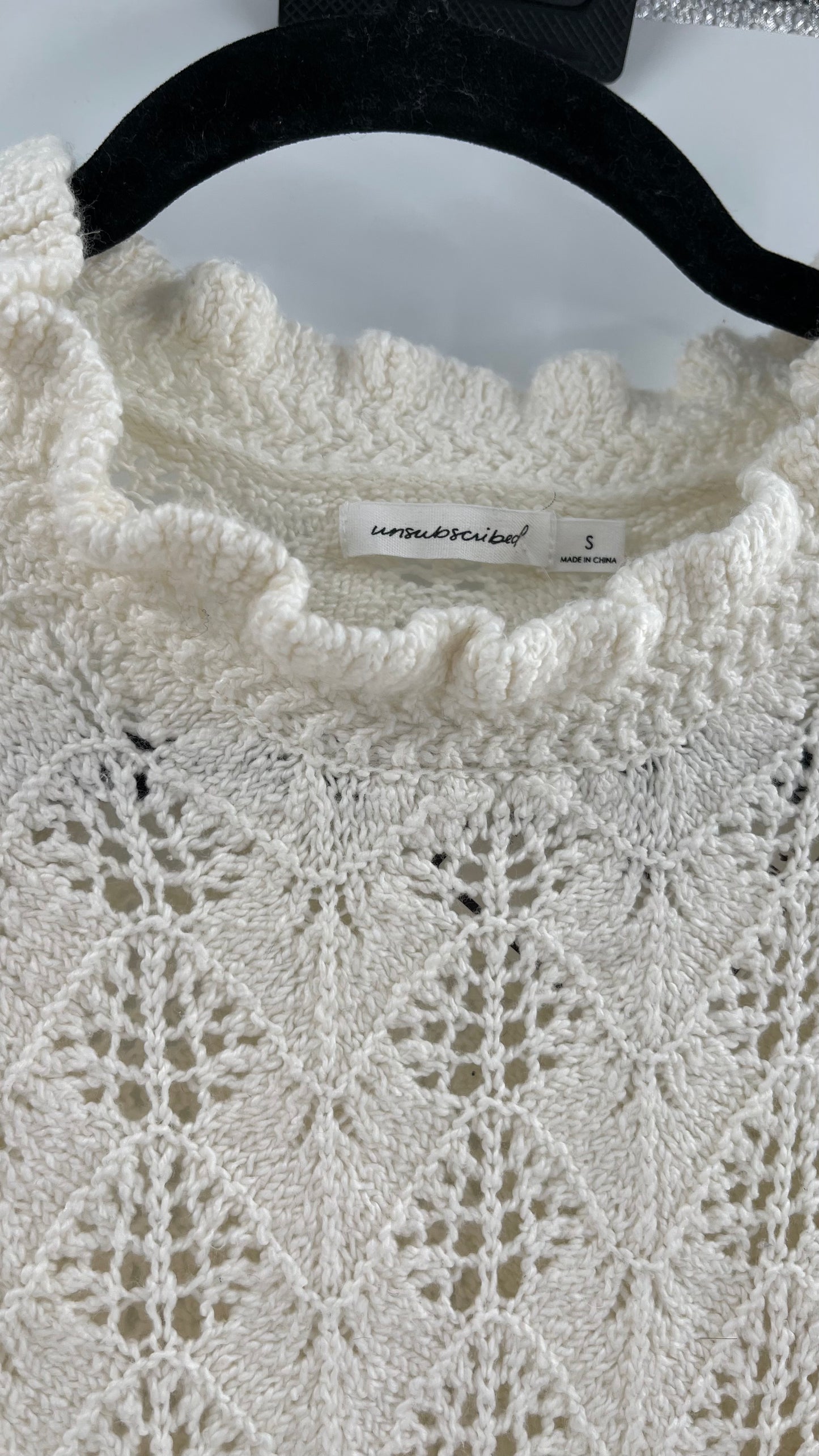UNSUBSCRIBED Cream Sweater Size S
