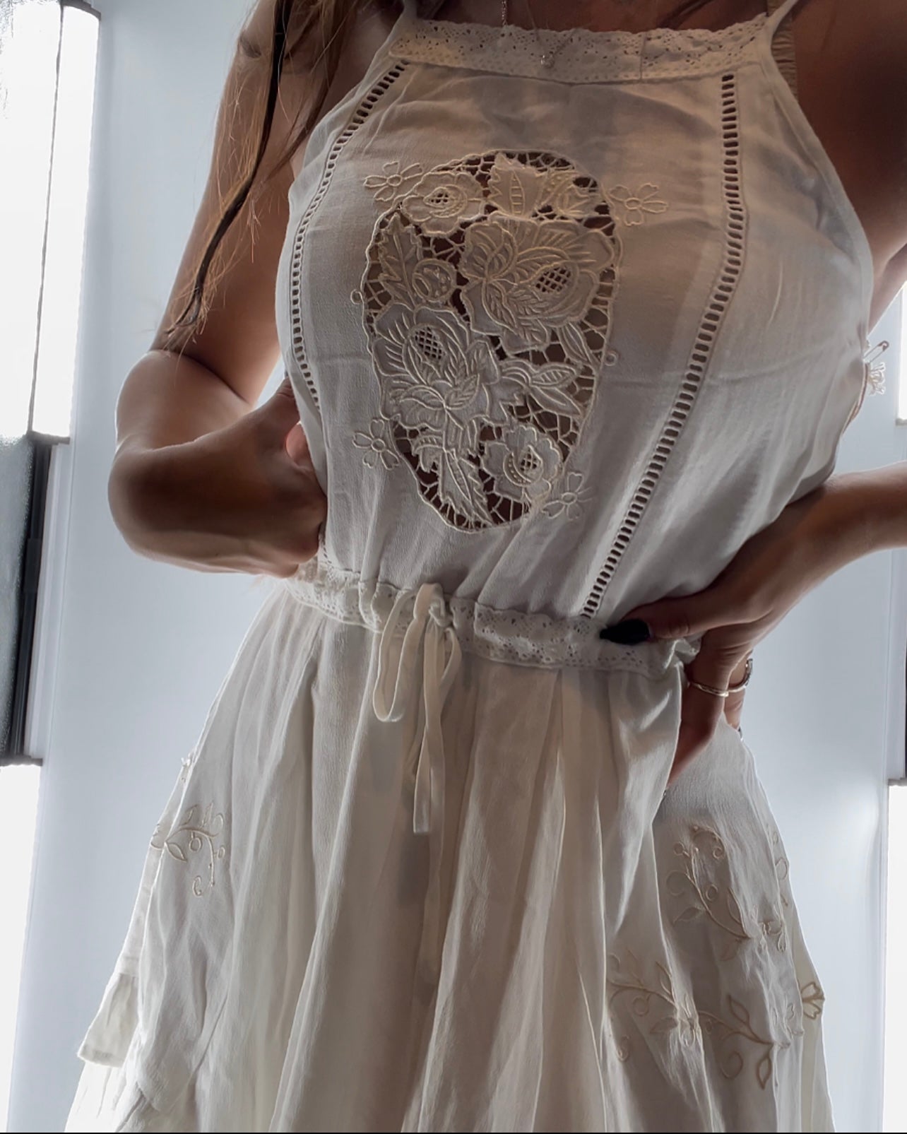 Surf Gypsy White Lace Mini Dress (SzS)