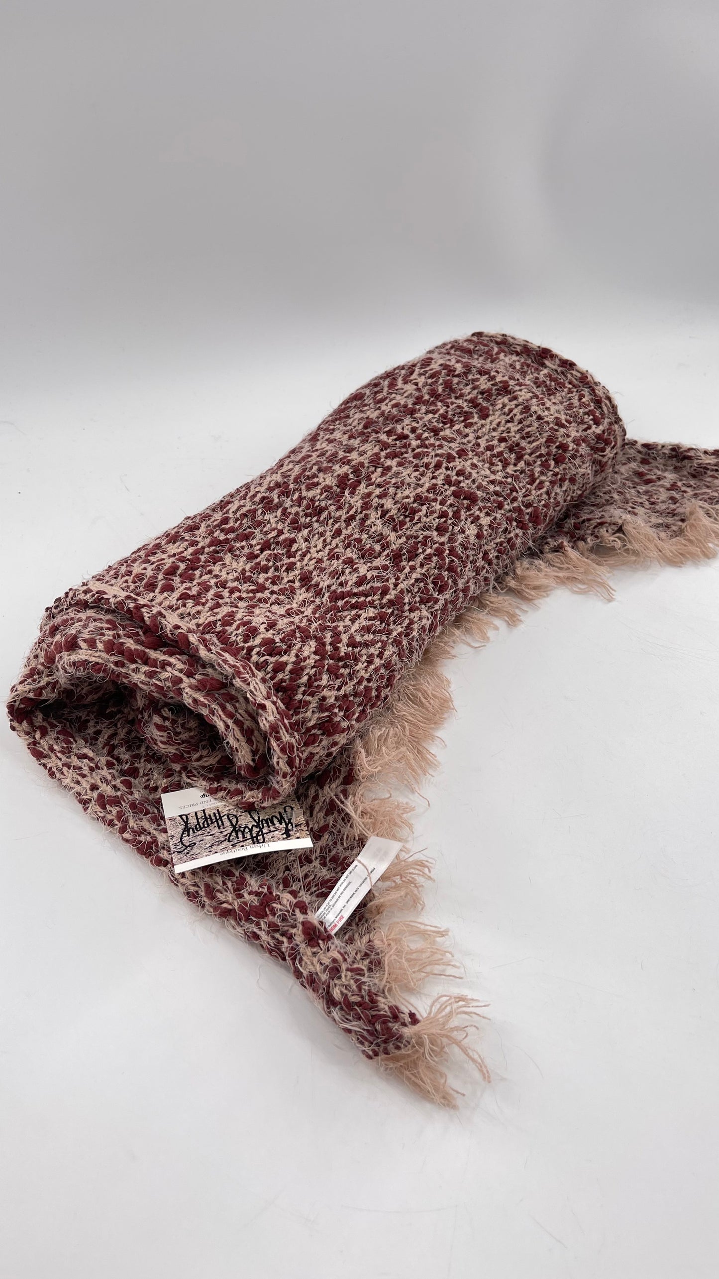 Free People Brick/Blush Knit Scarf