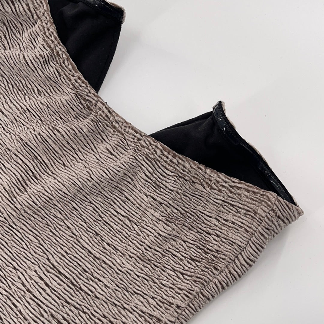 Urban Outfitters Silver Crimped Bodysuit (M)