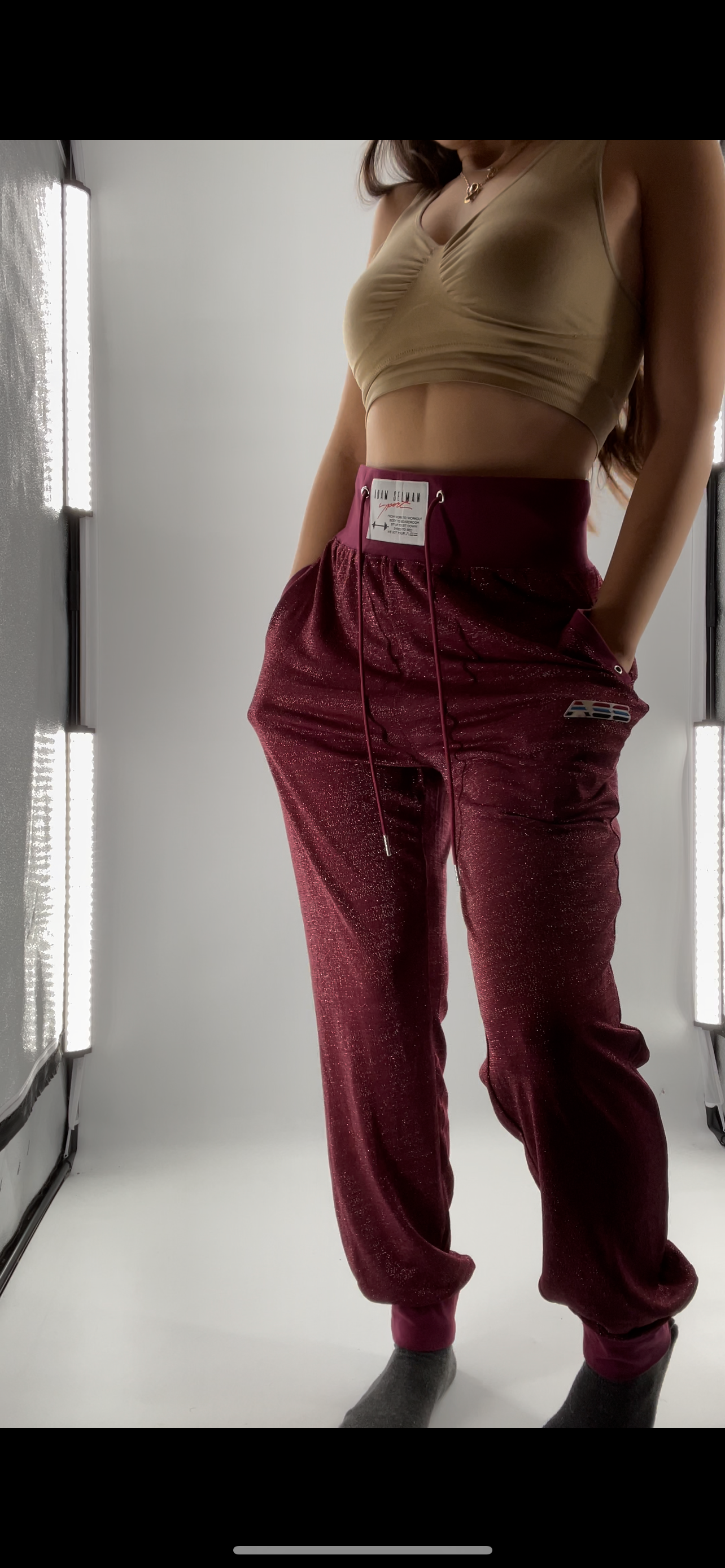 Adam Selman Sport Cranberry Toned Joggers (Medium)