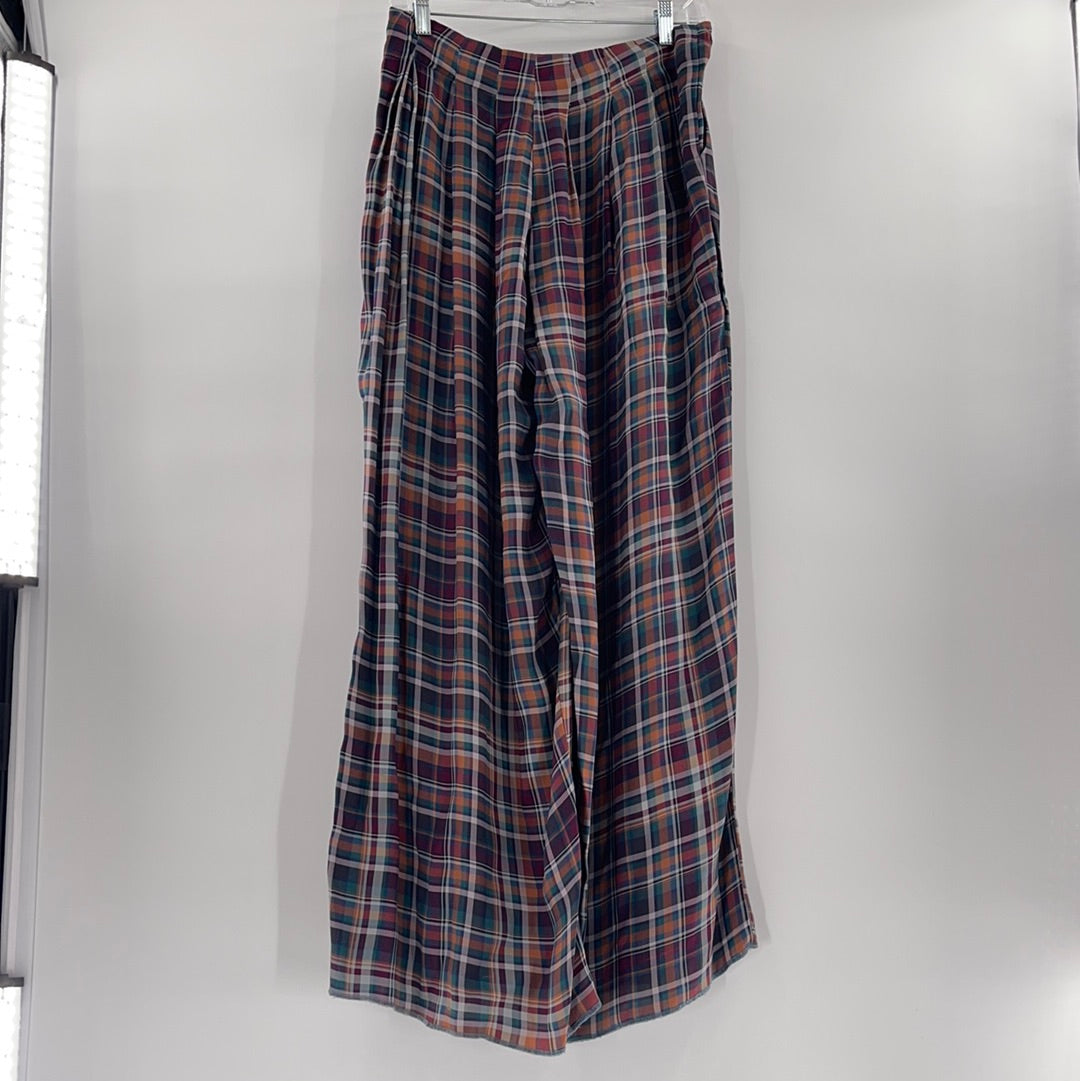 KACHEL x Anthropologie Plaid Wide Leg (Sz 8)