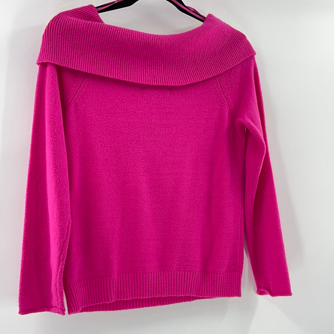 Anthropologie Hot Pink Turtle Neck Sweater (Size Small)