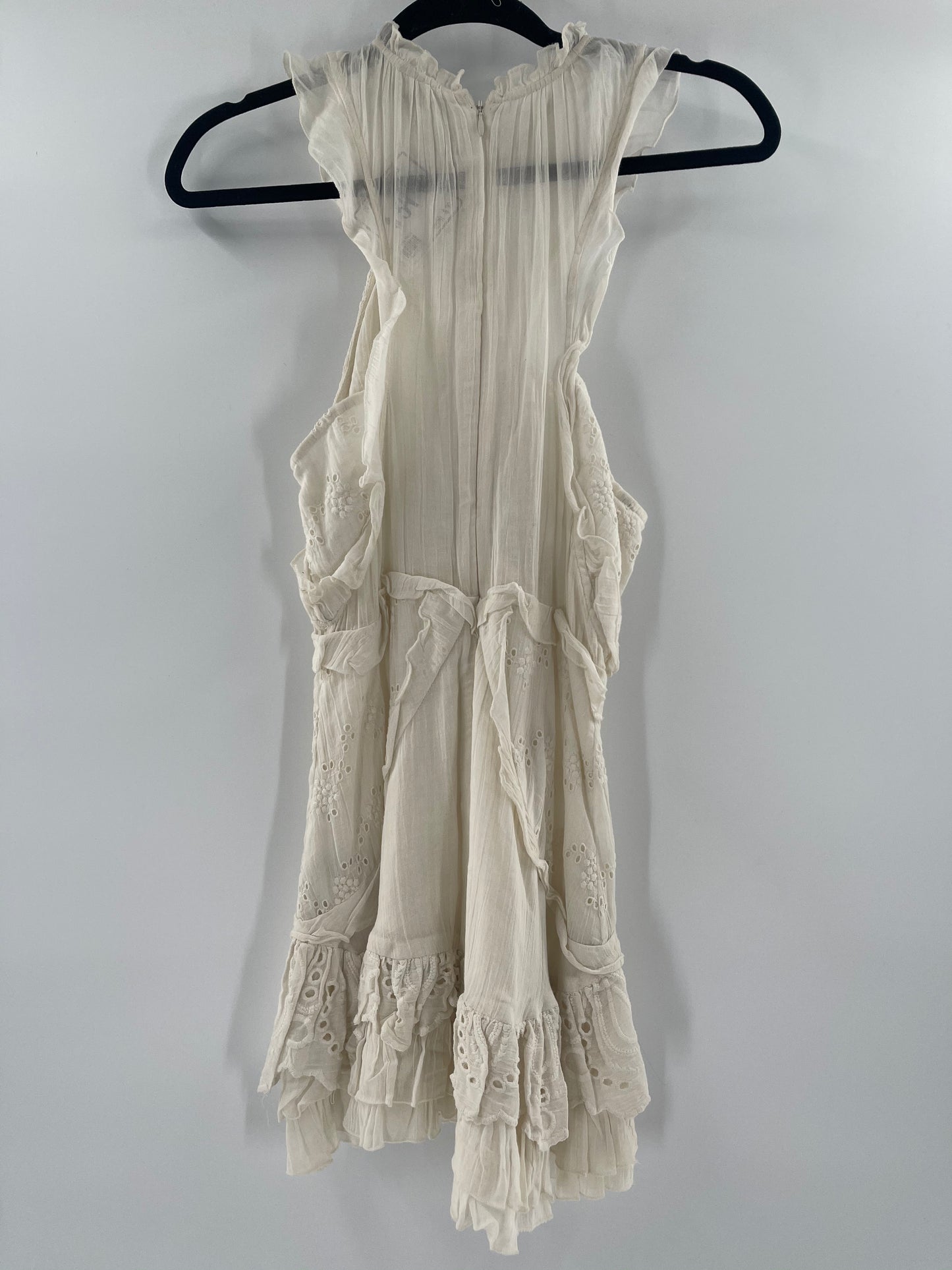 Urban Outfitters Cream Ruffled Mini Dress (Sz M)