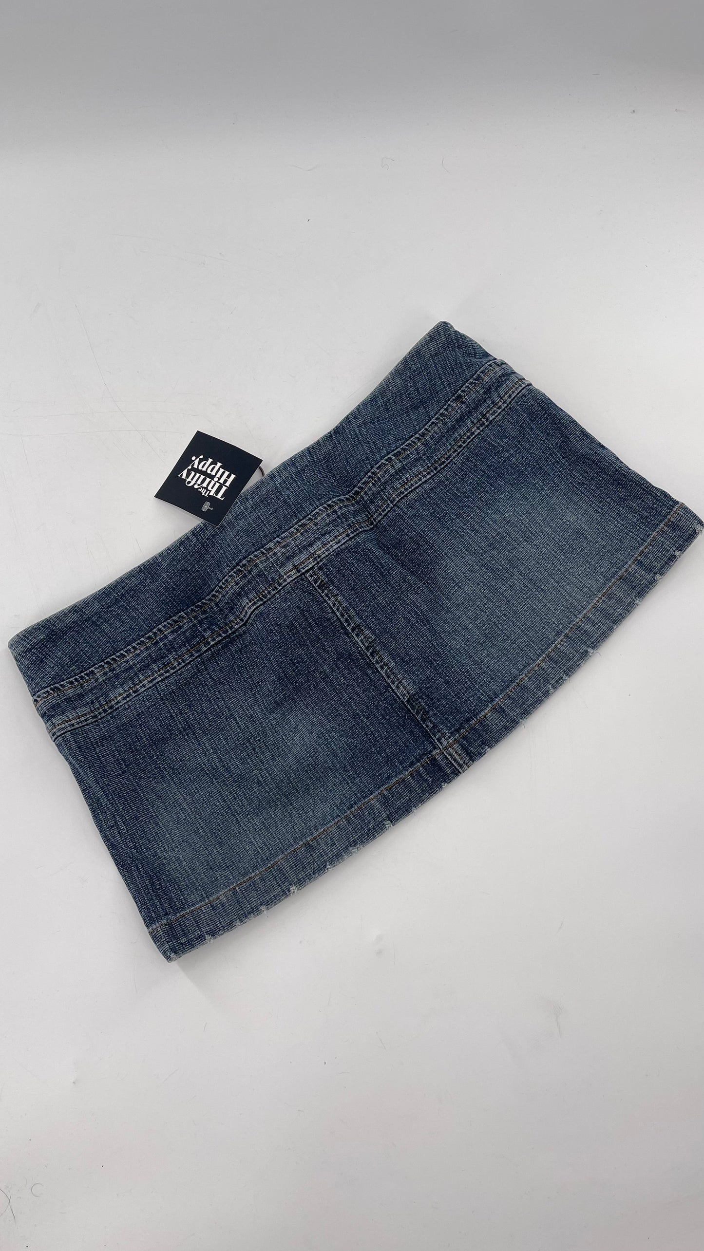 Vintage Blue Asphalt Denim Micro Mini Skirt (29/30)