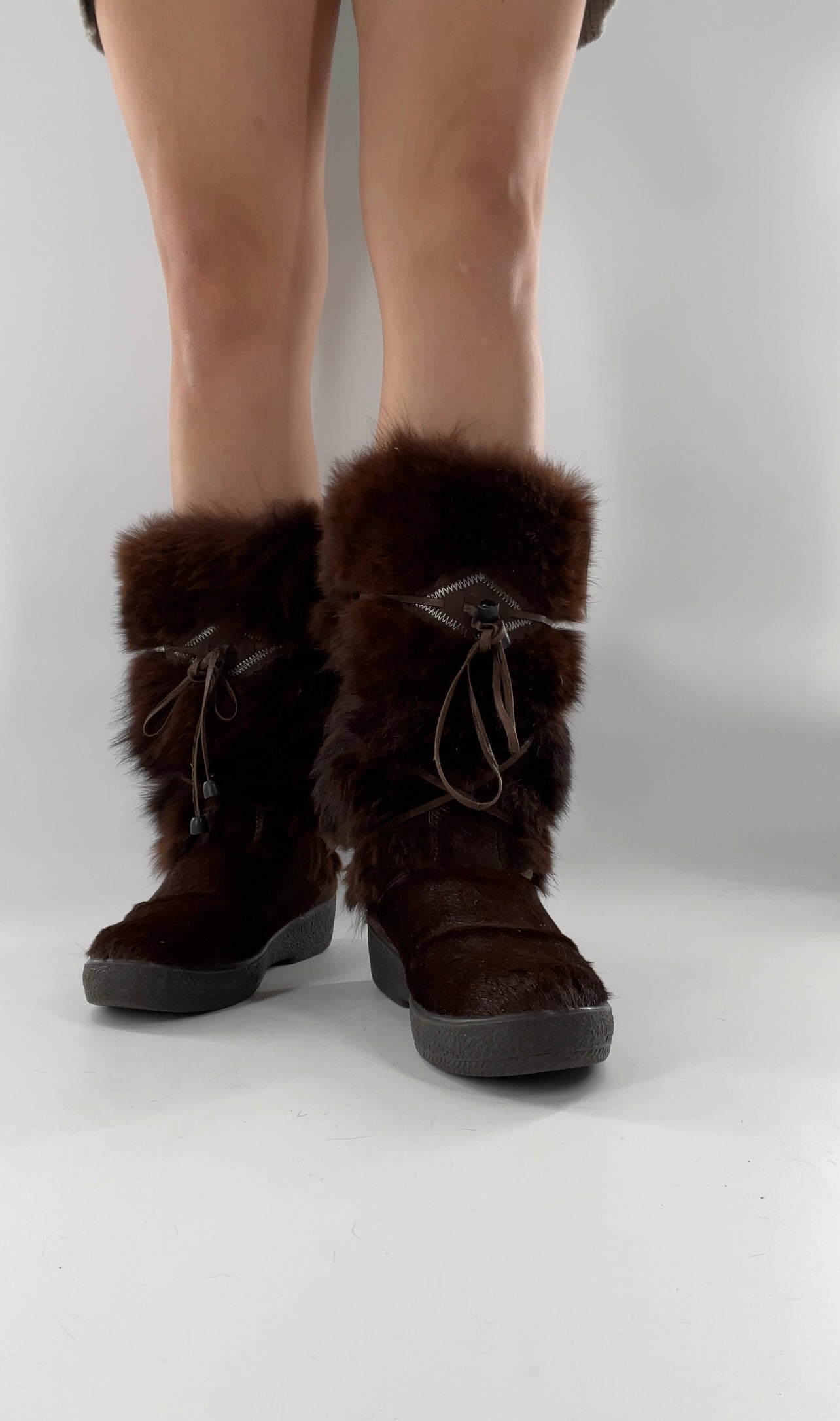 Pajar Vintage Brown Fur Boots - Made In Italy - Size 40