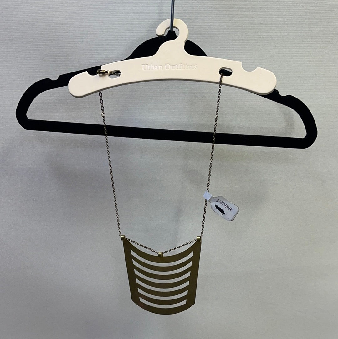 Urban Outfitters Laser Cut Gold Plaque Necklace