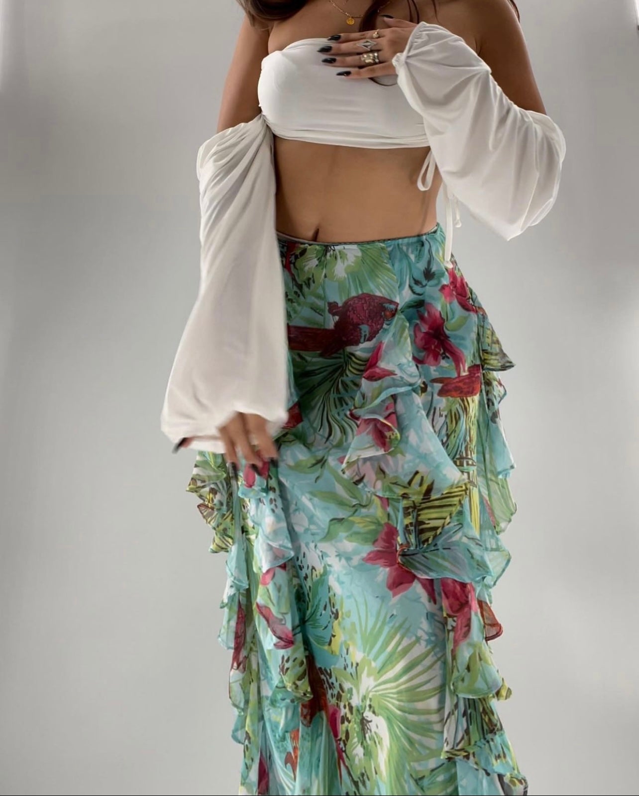 Nasty Gal White Ruche Front Top (6)