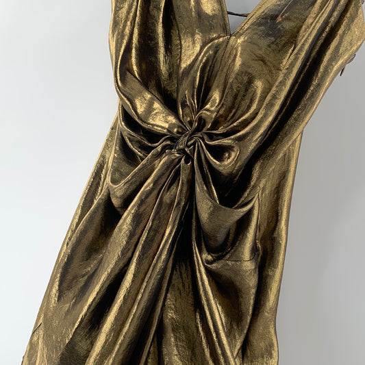 Free People Liquid Gold Mini Dress (Sz6)