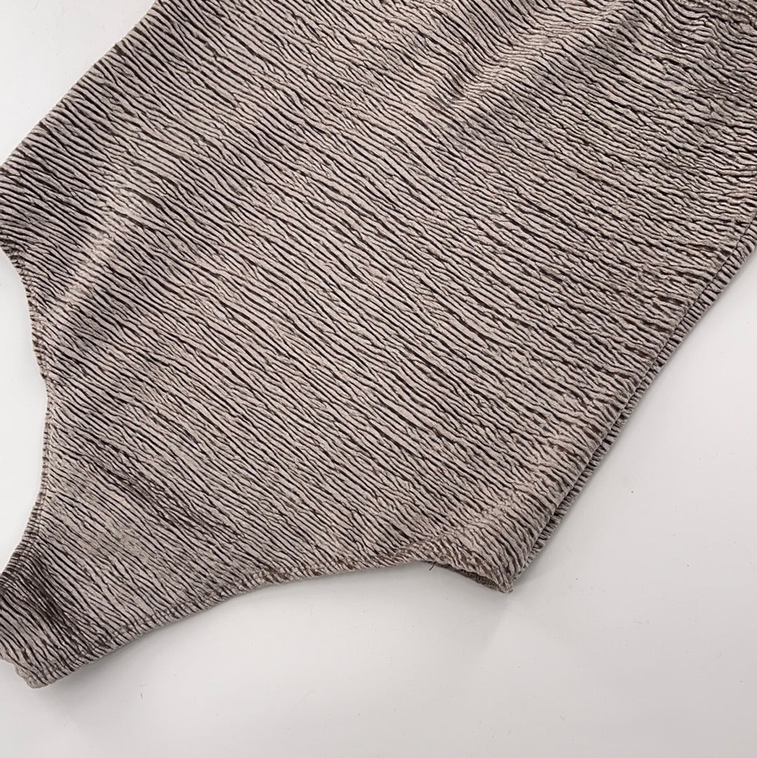 Urban Outfitters Silver Crimped Bodysuit (M)