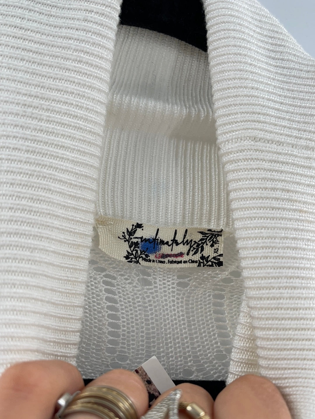 Free People White Knit Bodysuit (XS)