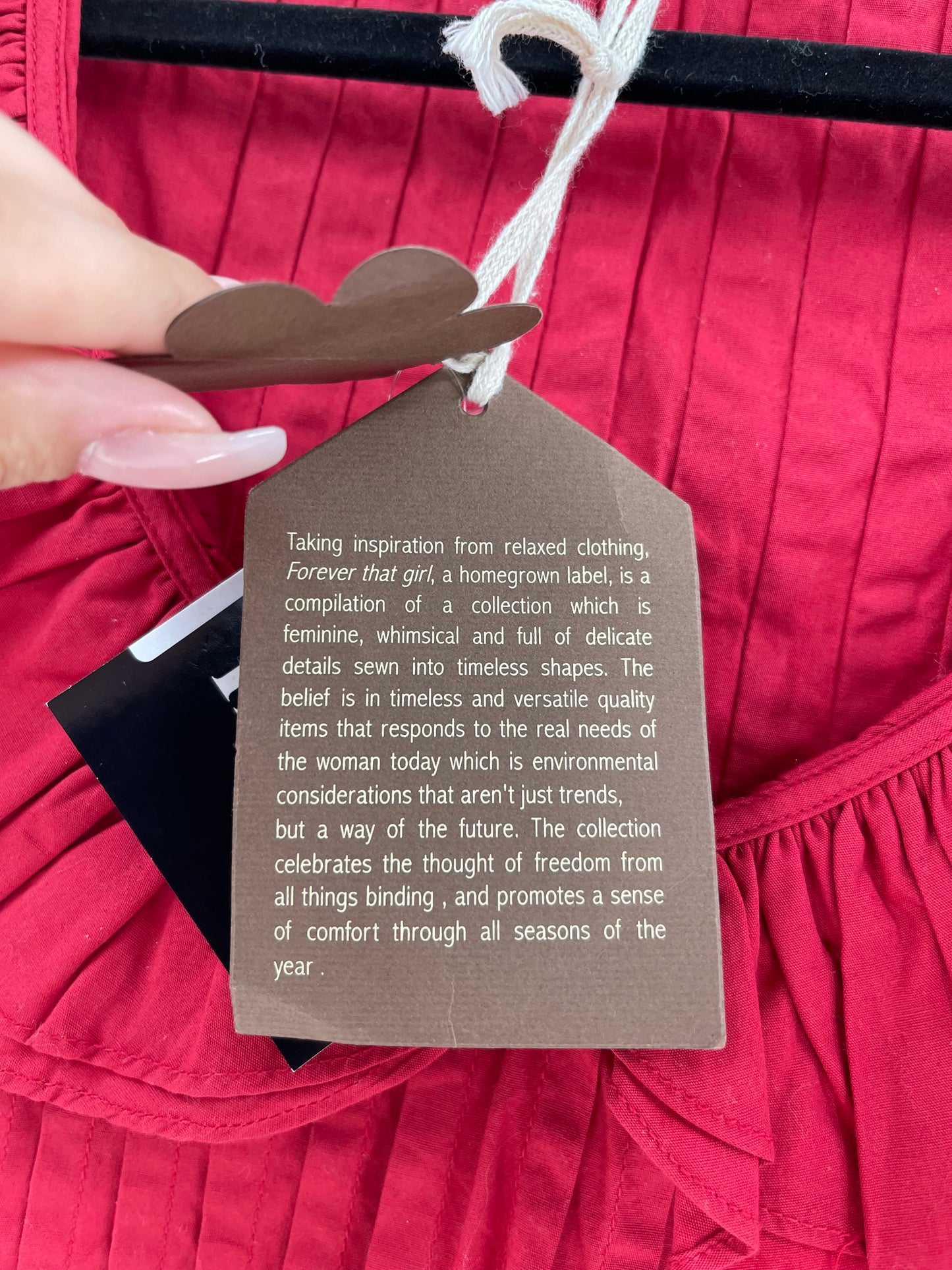Anthropologie Forever that Girl Red Ruffle Pintuck Tank(XS)
