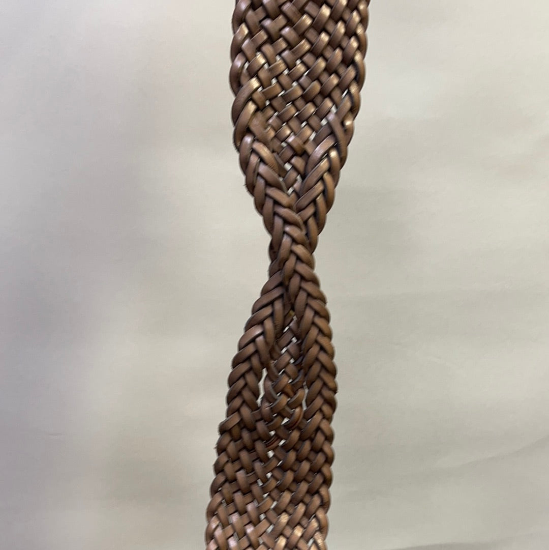 Genuine Leather Braid and Twist Snap On Belt