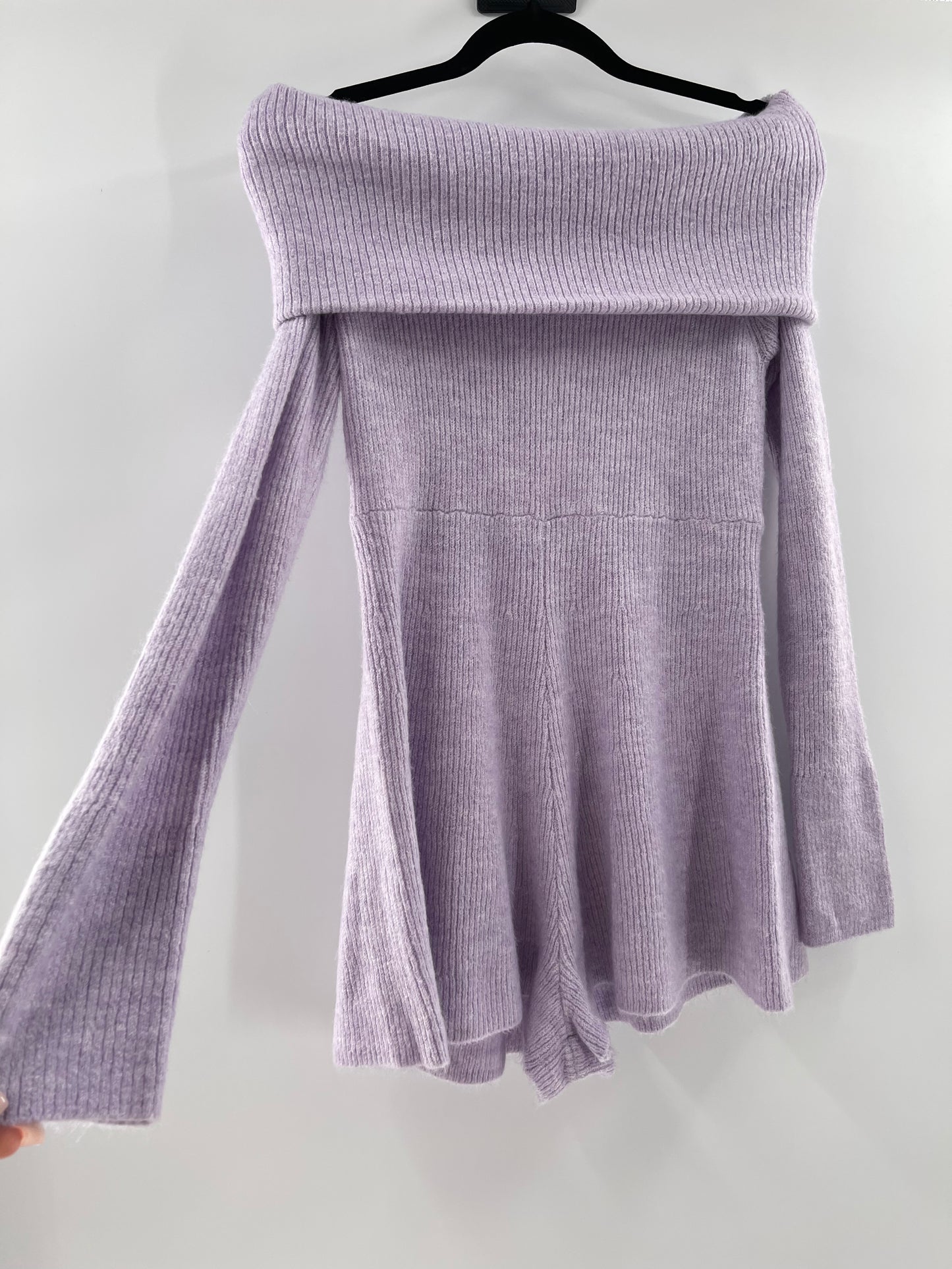 Urban Outfitters Lavendar Knit Playsuit (Large)
