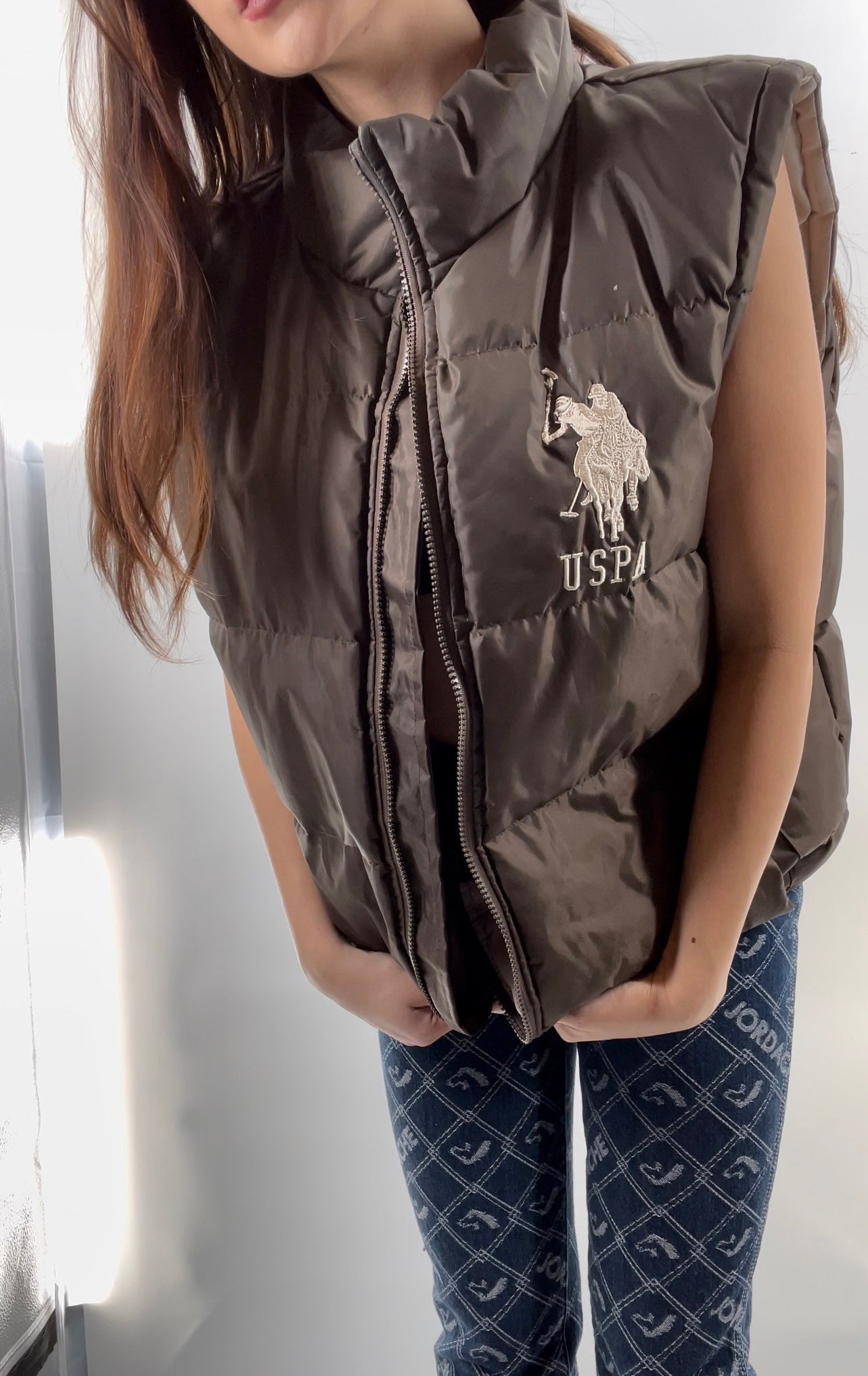 Brown USPA Puffer Vest (XL)
