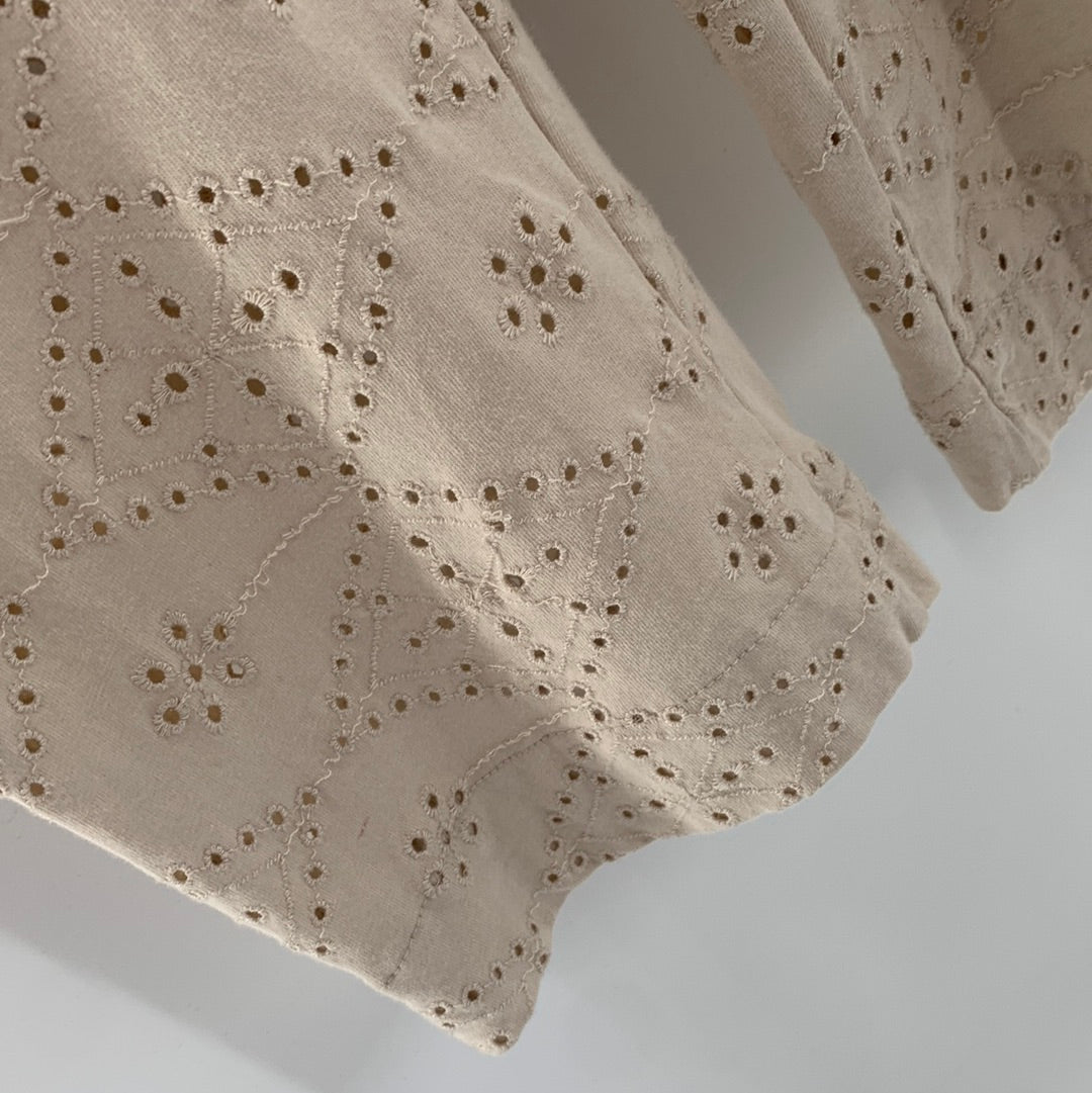 Free People Beige Eyelet Boiler Suit (S)