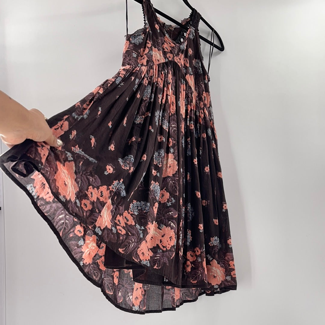 Free People Plum Floral Mini Dress (SzS)