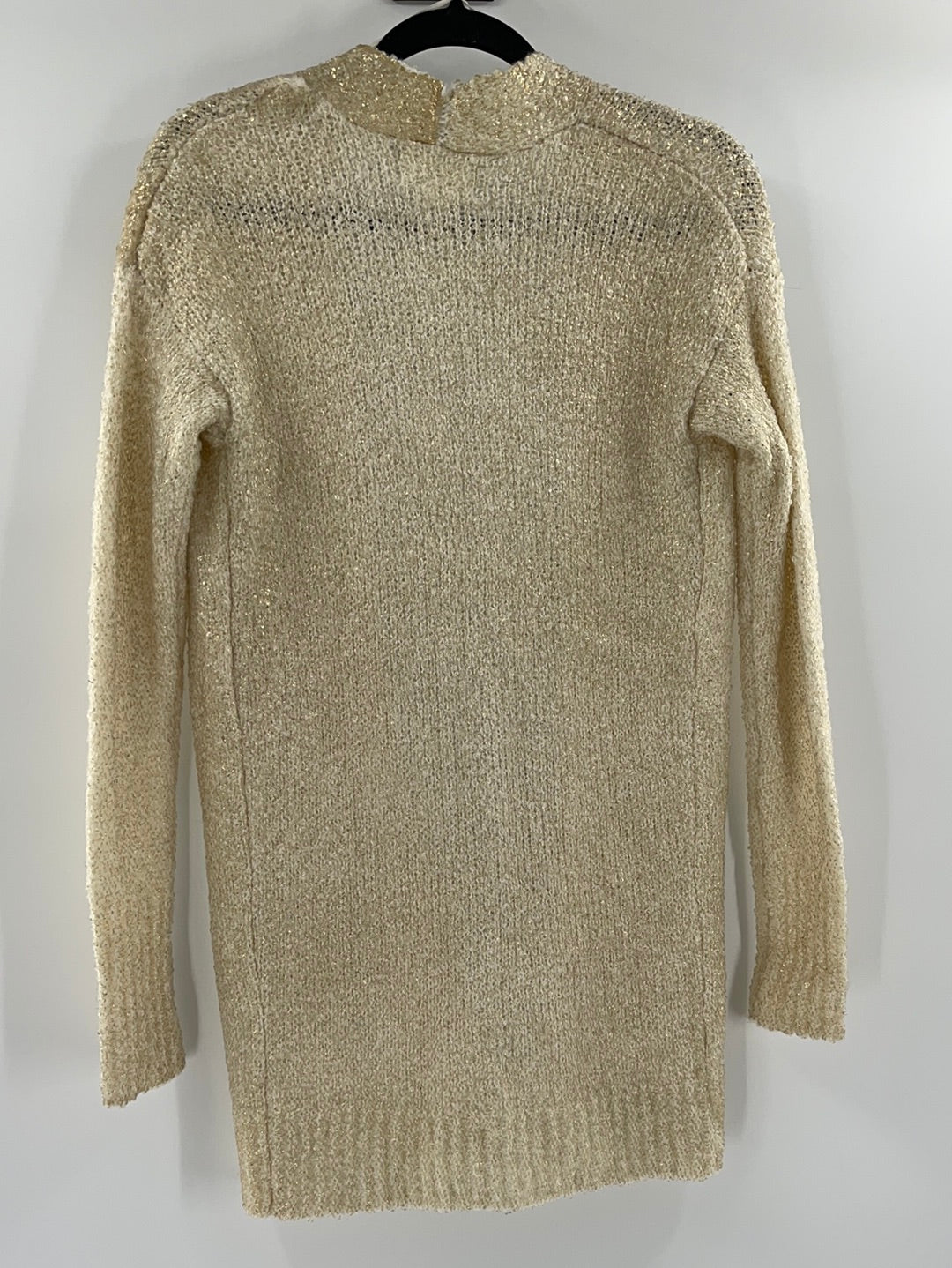 Anthropologie - Ruby Moon - Cream Metallic Gold Long Cardigan (Size XS)