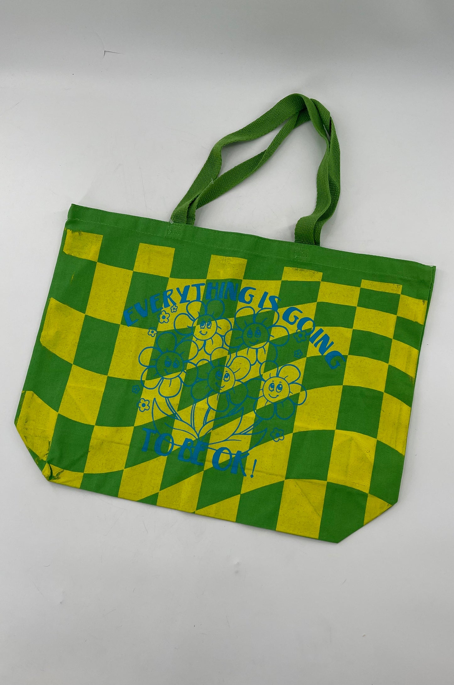 Desert Dreamer Urban Outfitters Checkered Green Canvas Tote