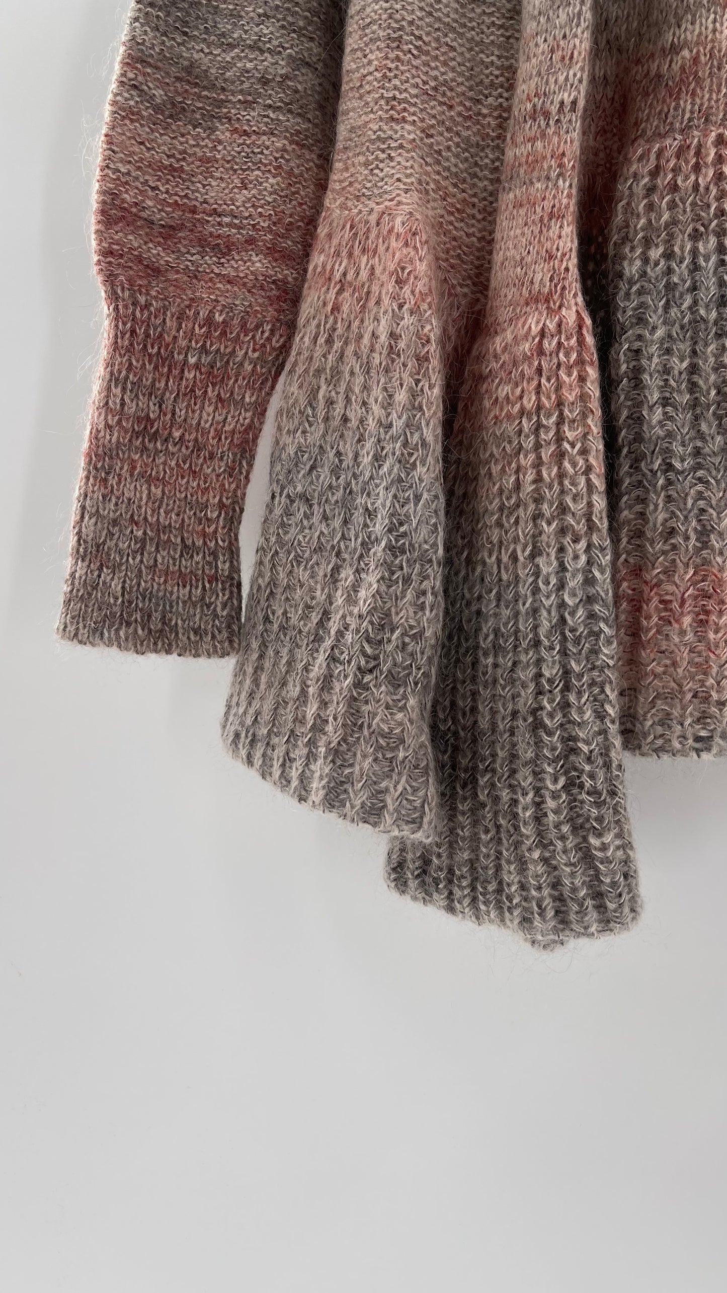 Anthropologie Knitted + Knotted Grey Pink Cardigan (small)