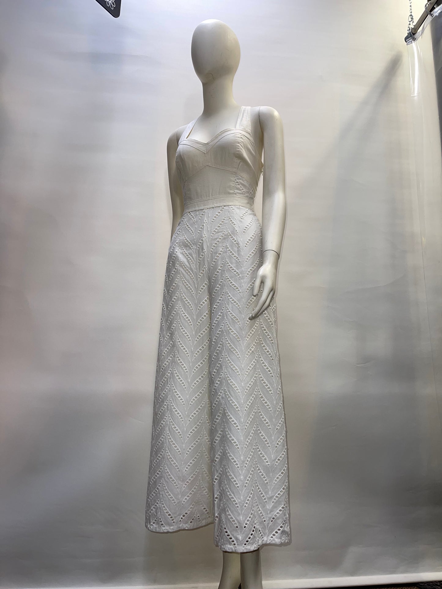 Anthropologie- Ettitwa - Off White Strapless Eyelet Jumpsuit- ( Size 4)