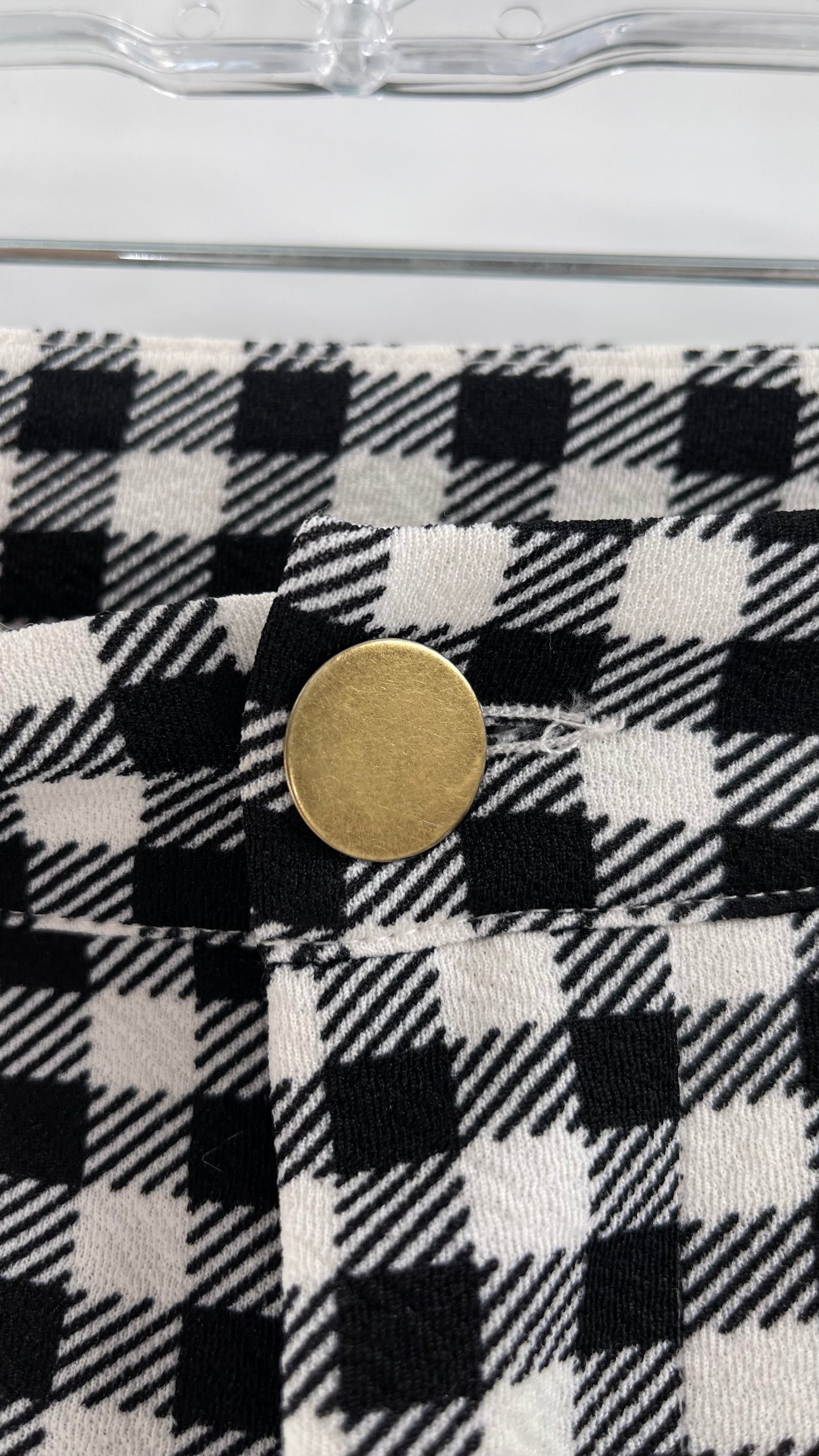 High Waisted Checkerboard Flare Pants (Small)