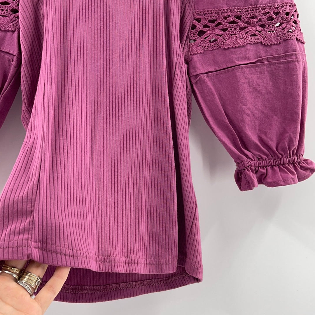 Free People Purple Puff Sleeve (XS)