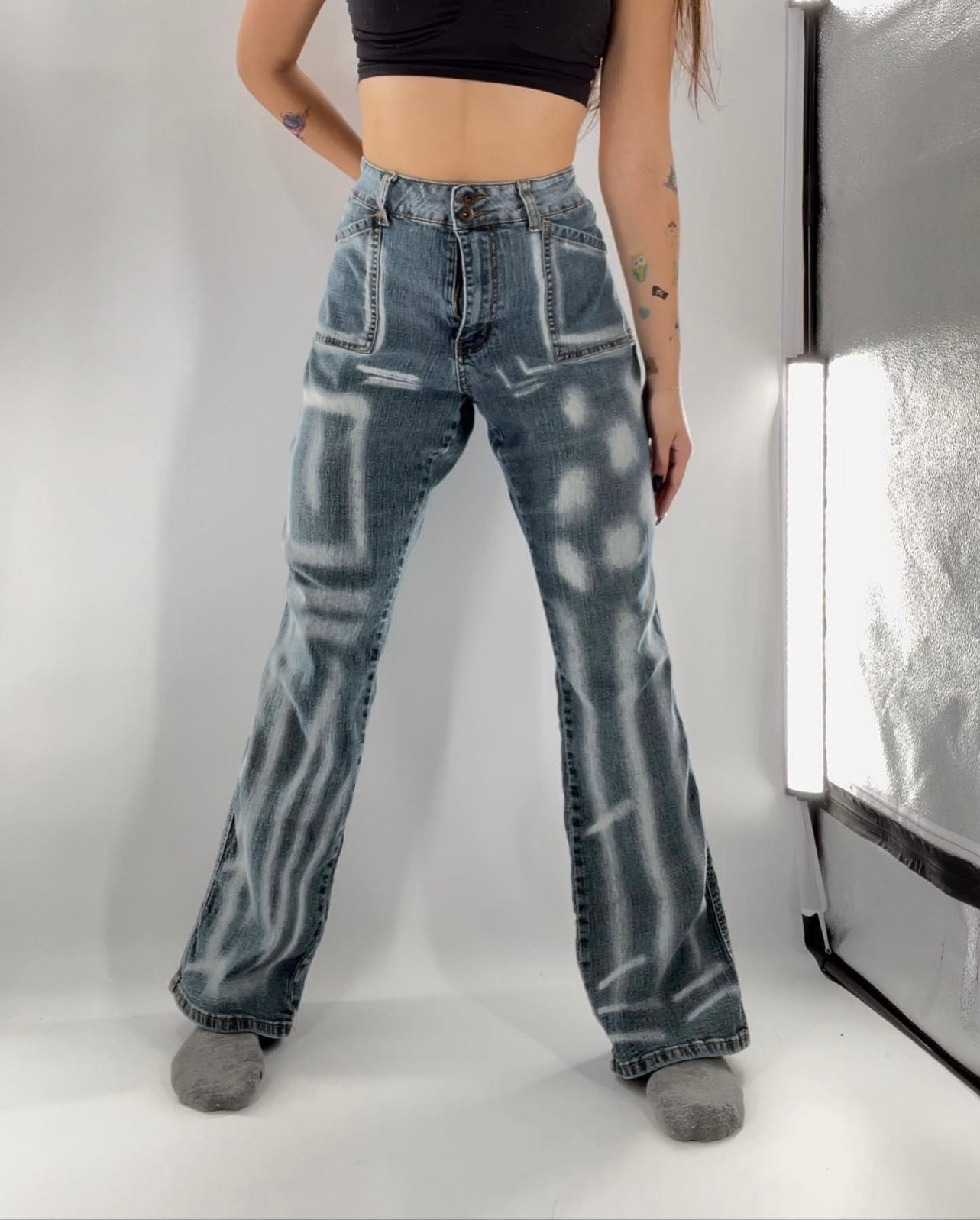 Vintage Apollo Jeans Bleached Design Bootcut