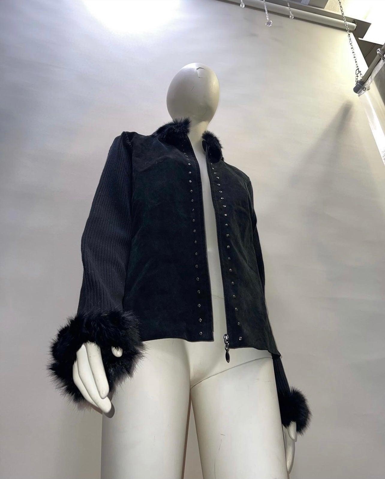 Vintage Jacket with Fur Cuffs + Collar
